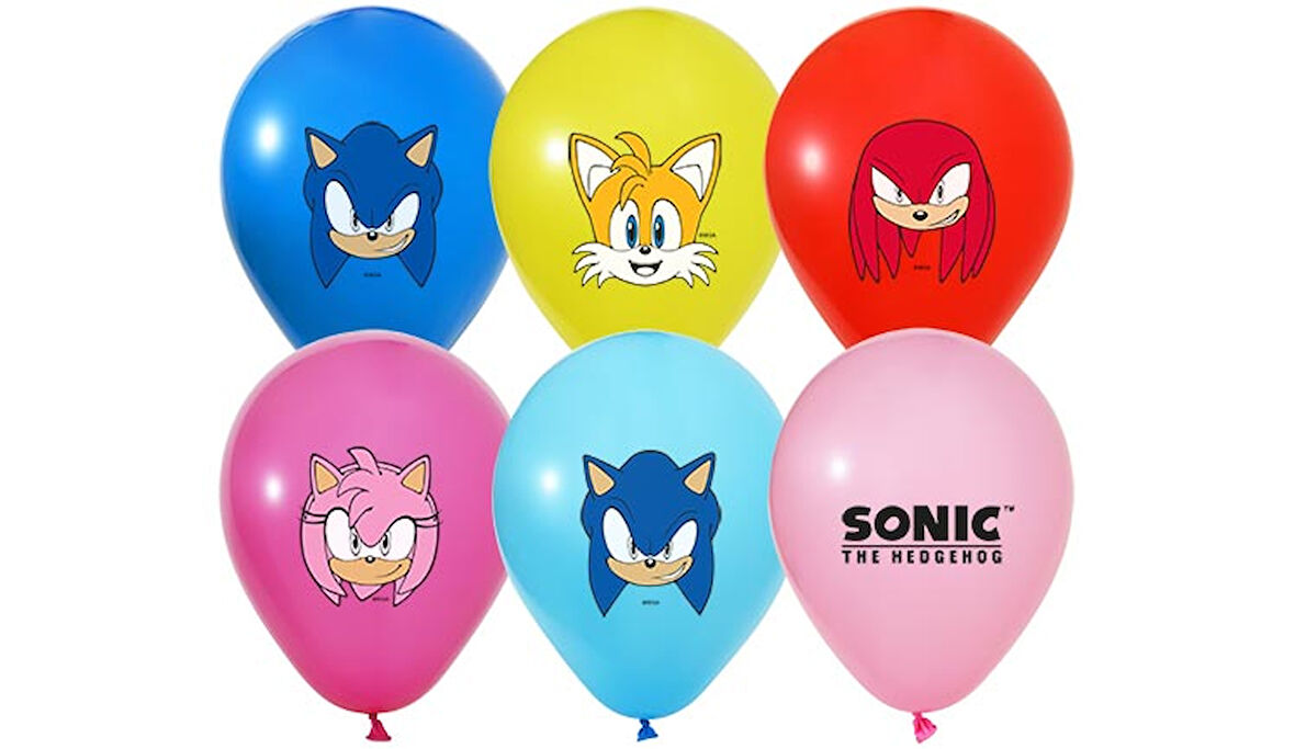 Sonic Temalı Baskılı Balon 8 Adet