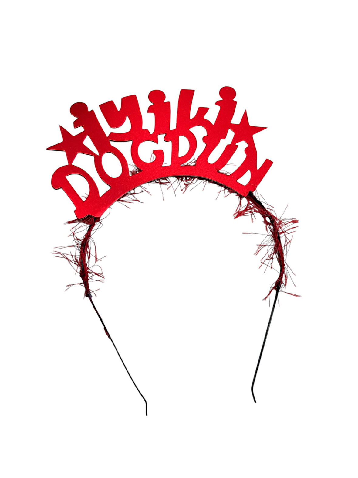 İyi Ki Doğdun Kırmızı Yazılı Metal Taç