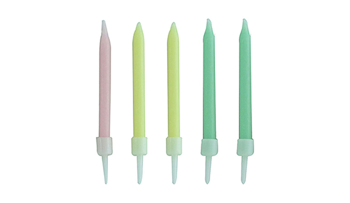 Makaron Karışık Renkli Mum 6 cm 10 Adet