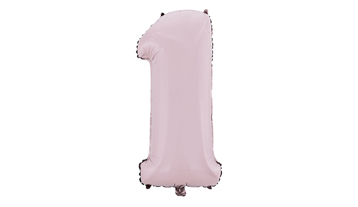 1 Rakam Mat Pembe Folyo Balon 26 inç 66 cm