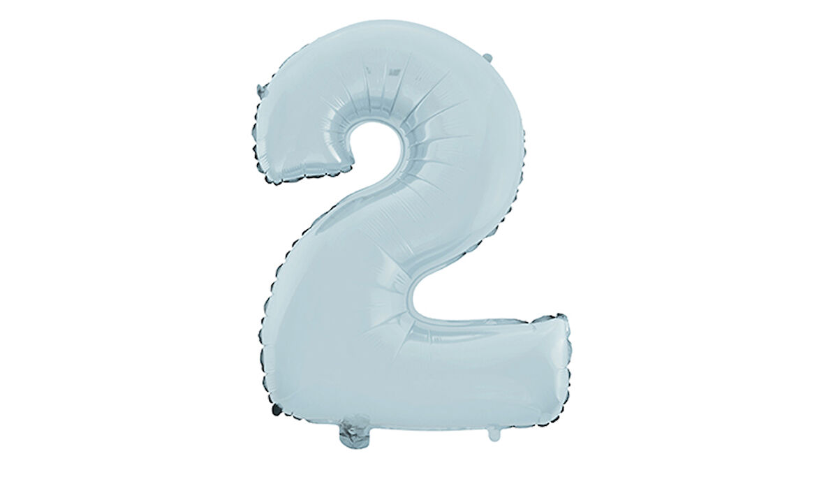 2 Rakam Mat Mavi Folyo Balon 26 inç 66 cm