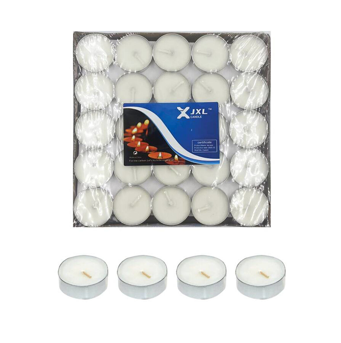 5 Gr Beyaz Tealight Mum 50 Adet
