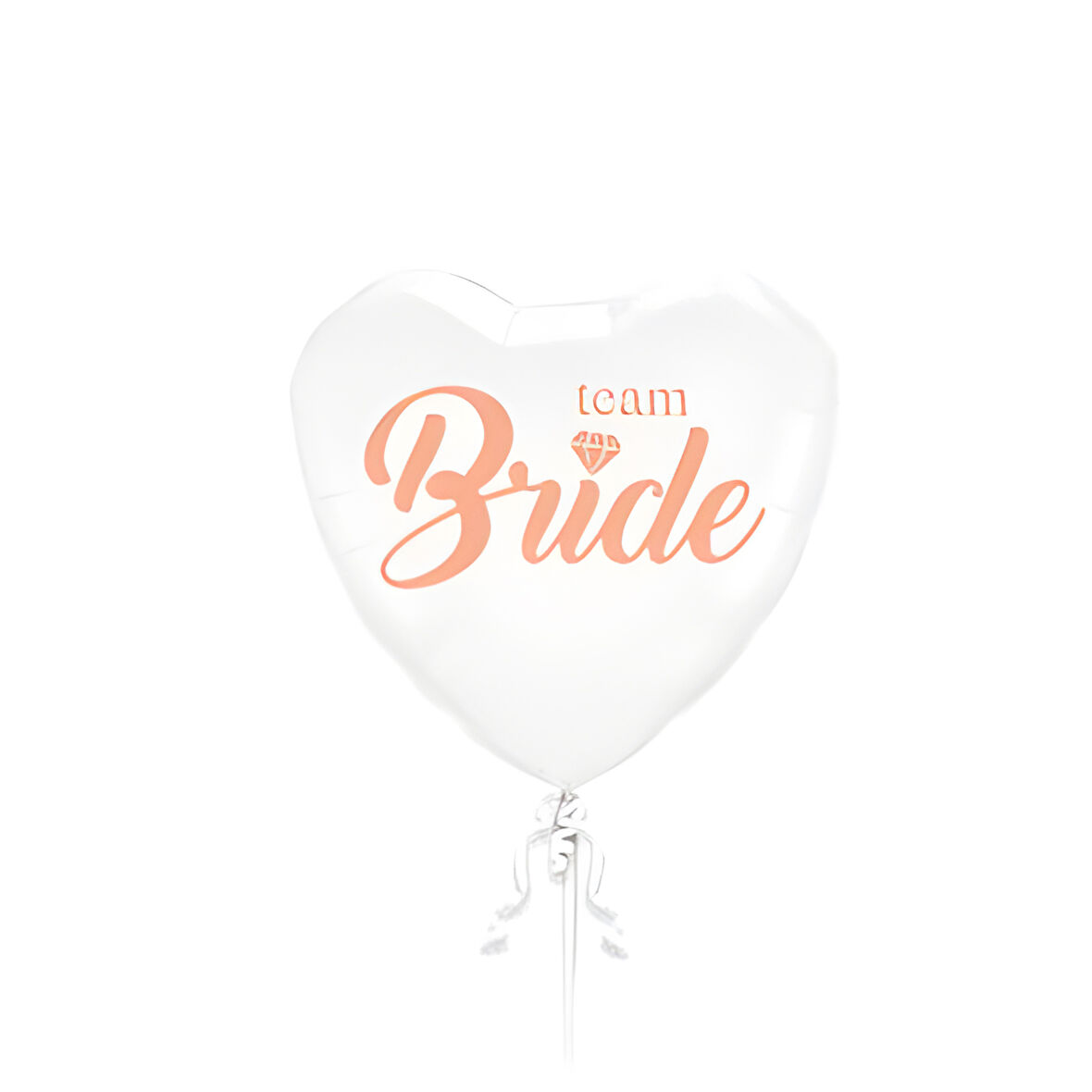 Team Bride Baskılı Beyaz Kalp Folyo Balon 18 İnç