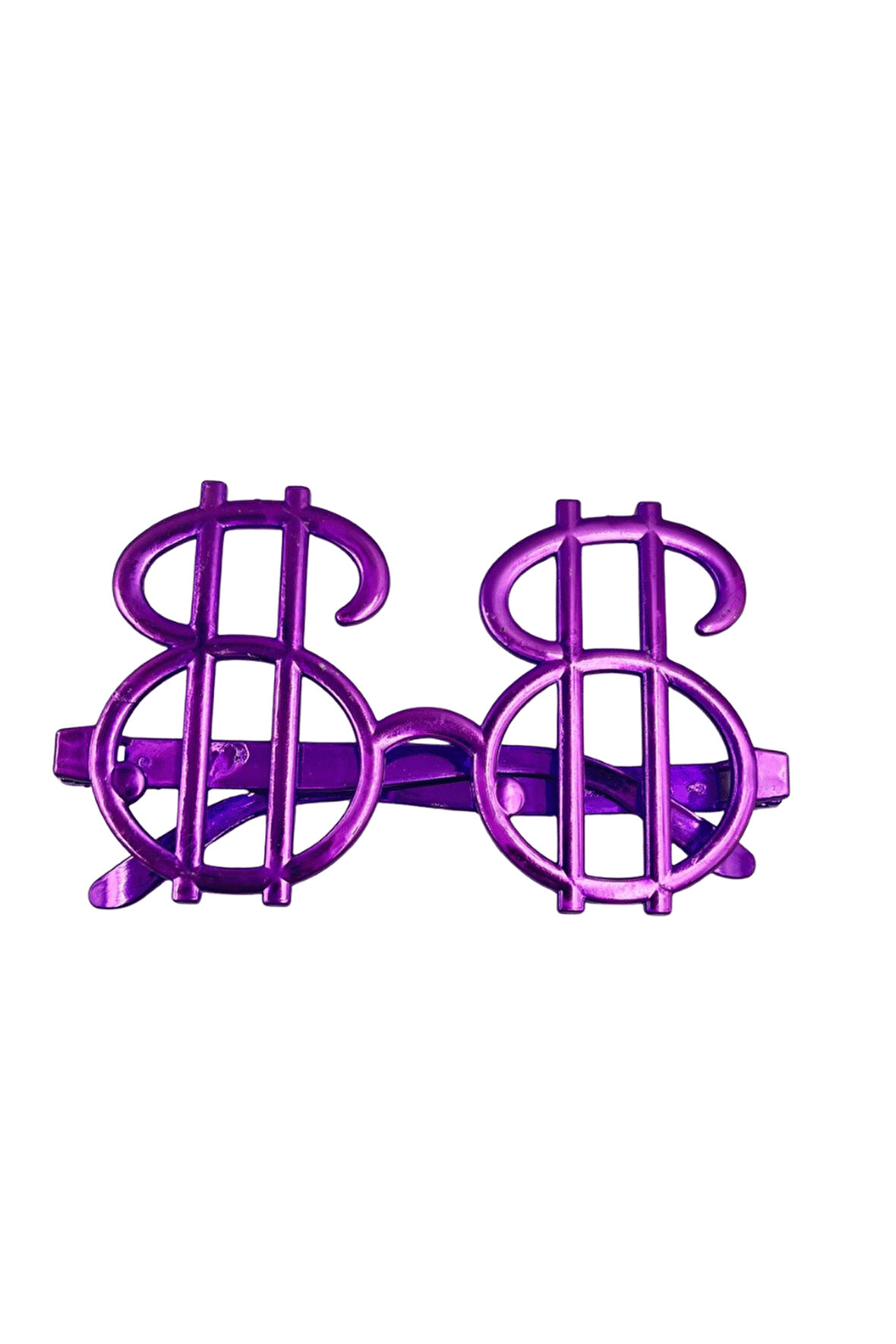 Parti Gözlük Plastik Camsız Dolar Temalı Mor 14x6 cm