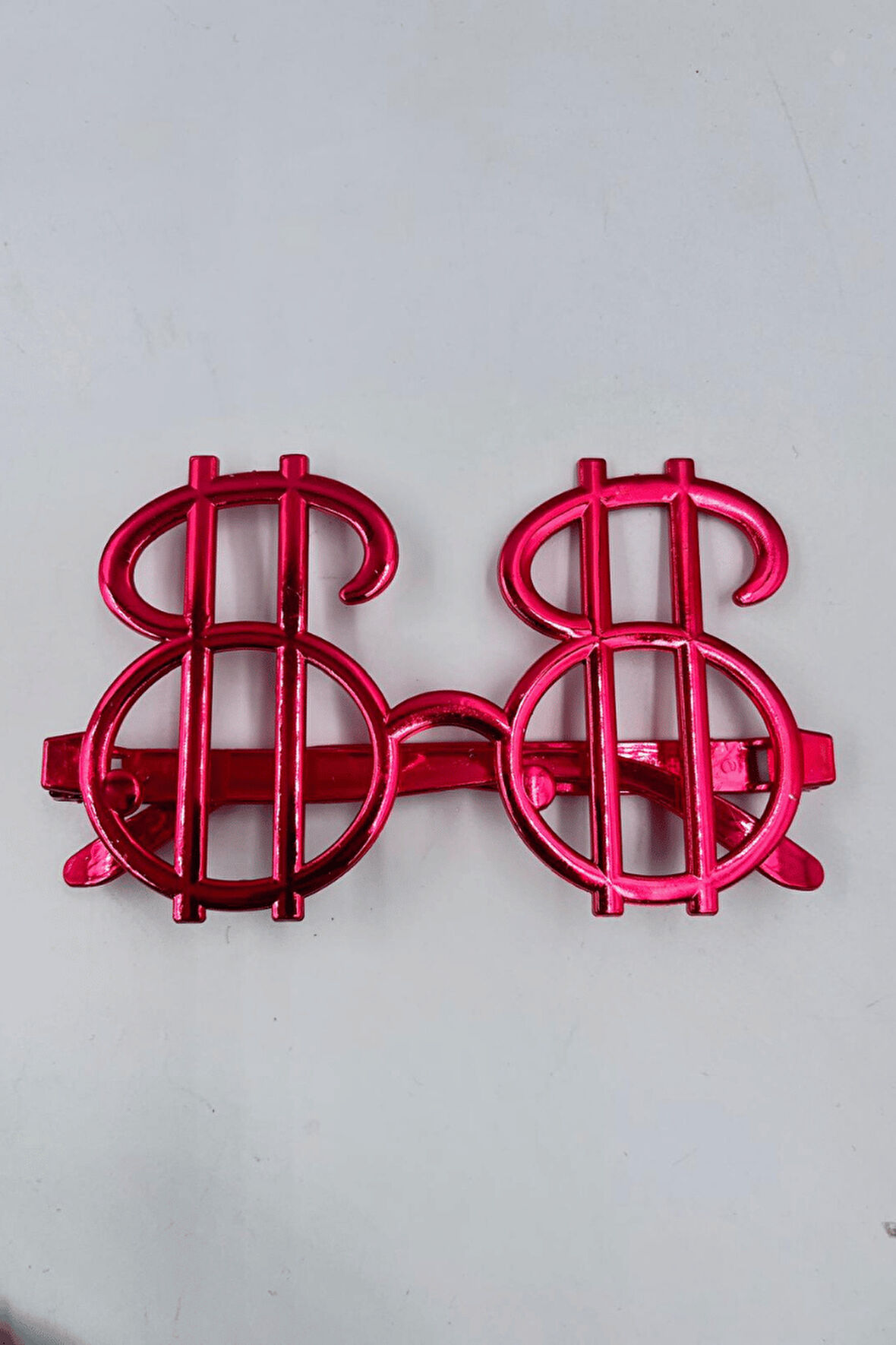 Parti Gözlük Plastik Camsız Dolar Temalı Kırmızı 14x6 cm