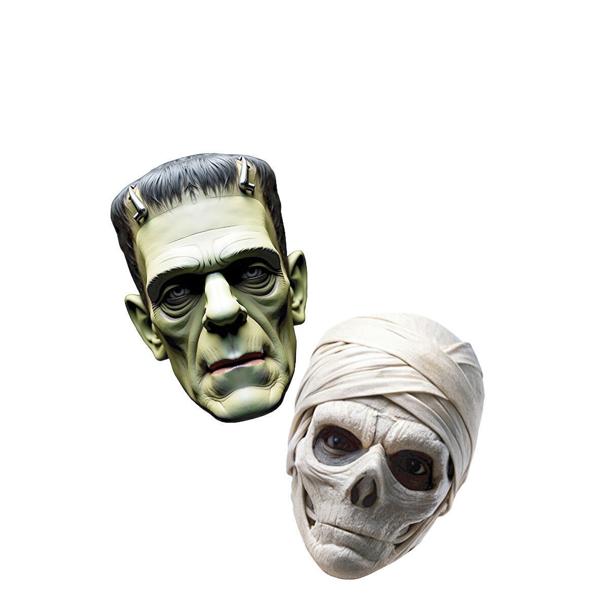 Halloween Zombi Ve Kuru Kafa Maske Seti Karton 2 li