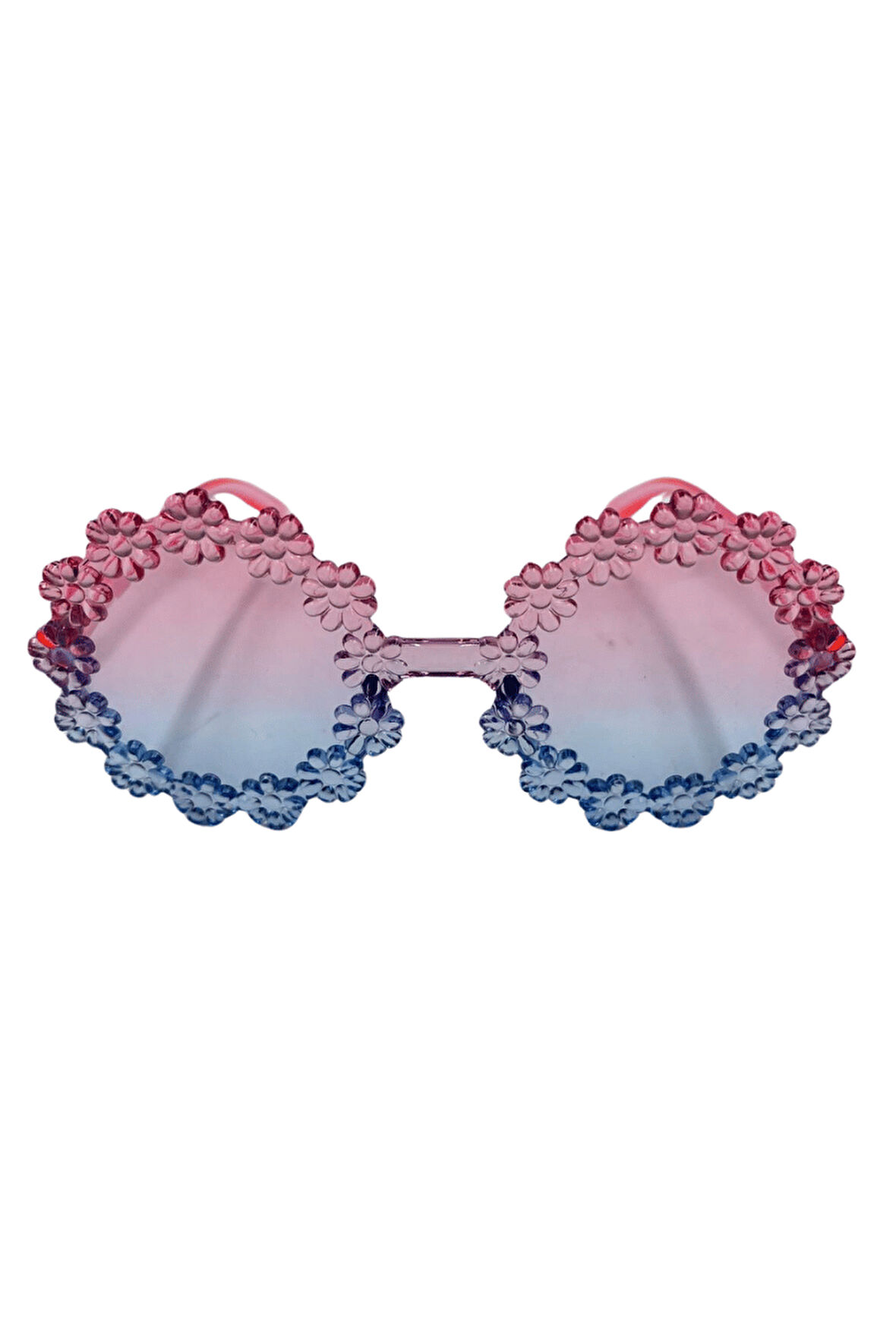 Parti Gözlük Mika Çiçekli Model Mavi Pembe