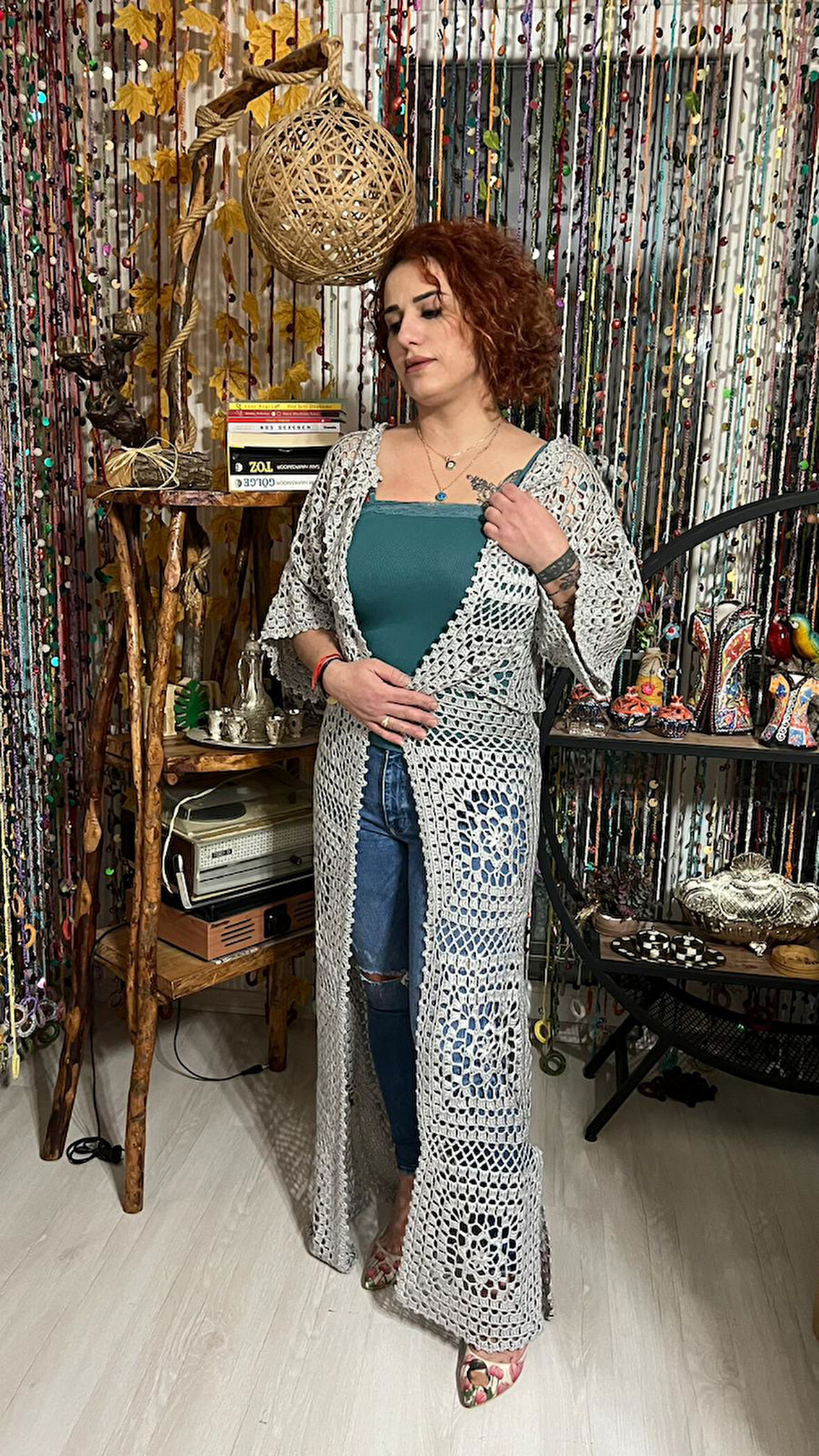 ÖZEL TASARIM EL ÖRGÜSÜ MOTİF İŞLEME PLAJ GİYİM SPOR GİYİM YAZLIK ETNİK HIRKA