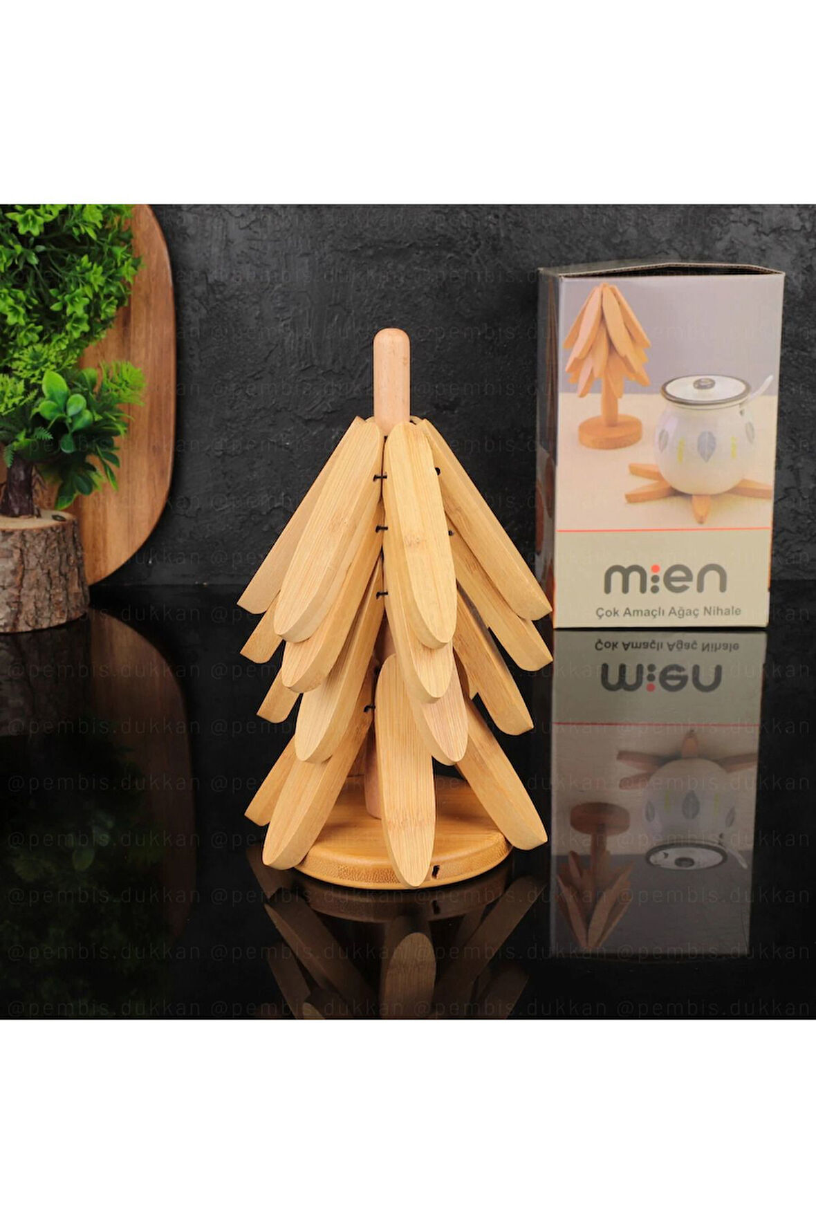 pintarest Bambu 4'lü Standlı Katlanır Nihale