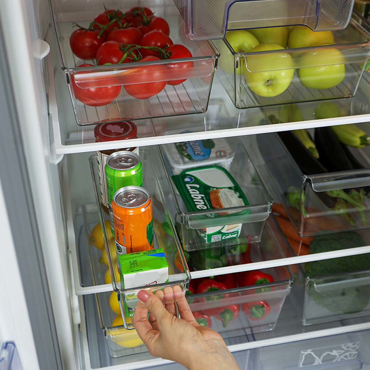 Buzdolabı Düzenleyici 4 Boy Seçeneği– Gıda Saklama Kabı  Şeffaf, Kırılmaz ve Çizilmez