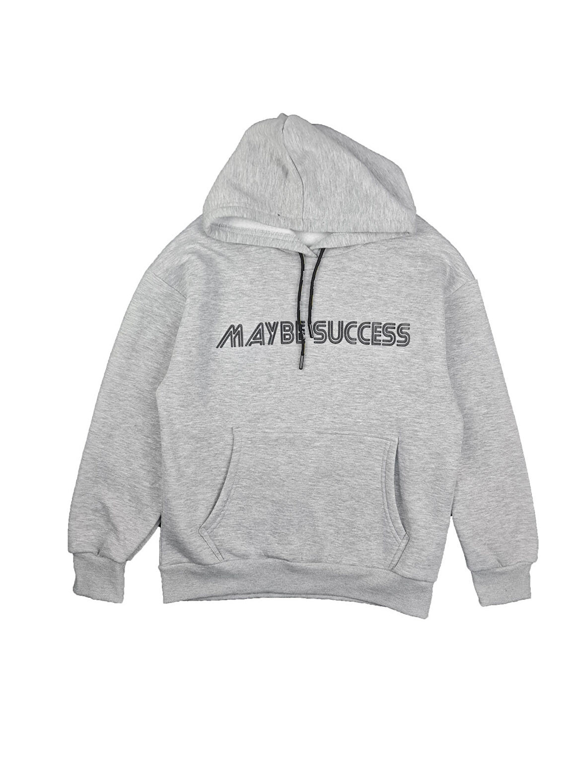 Erkek Çocuk Üç İplik Kapüşonlu Kanguru Cepli Baskılı Sweatshirt Maybe Success