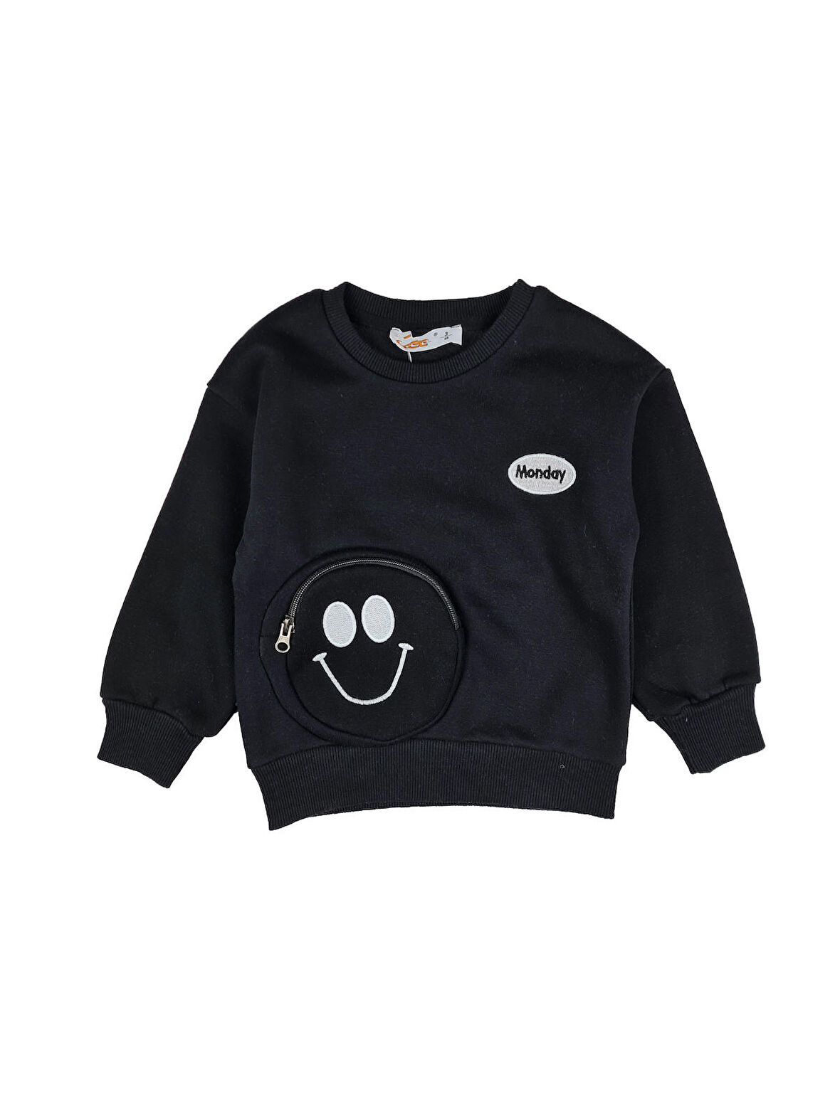 Kız Çocuk Üç İplik Baskılı Çanta Detaylı Sweatshirt Monday