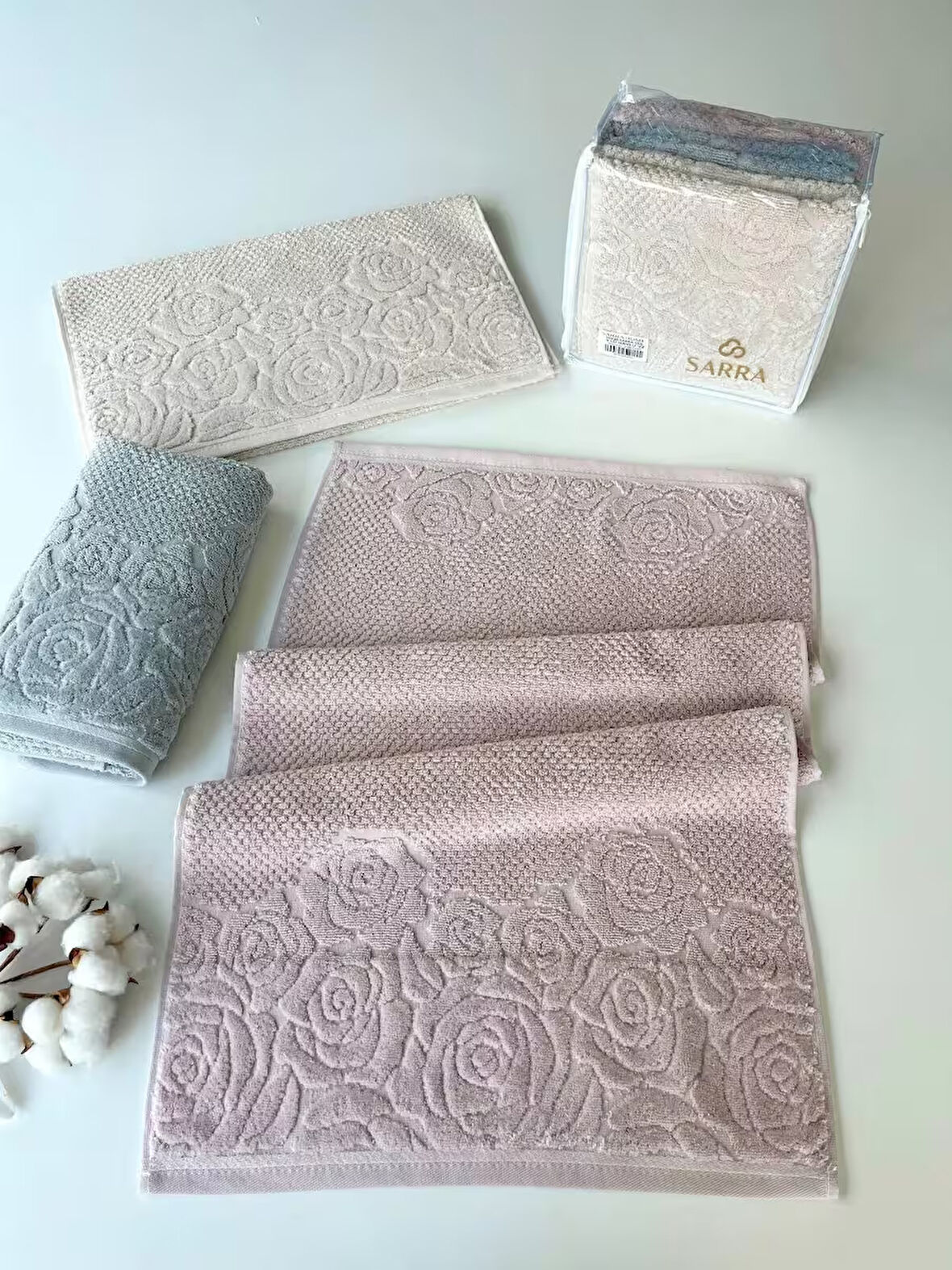 50x90 GÜL 3'LÜ HAVLU V2