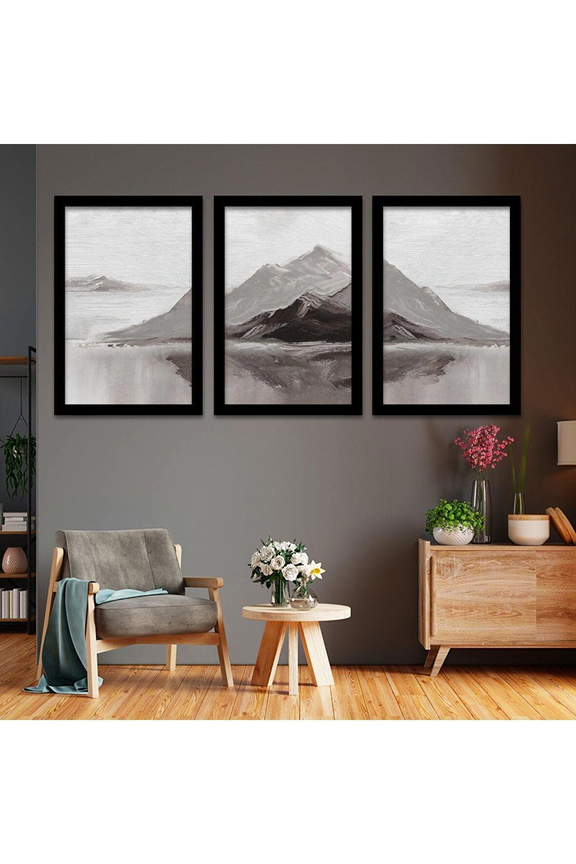 Yeşil Bitki 100 X 50 Cm Saatli Kanvas Tablo