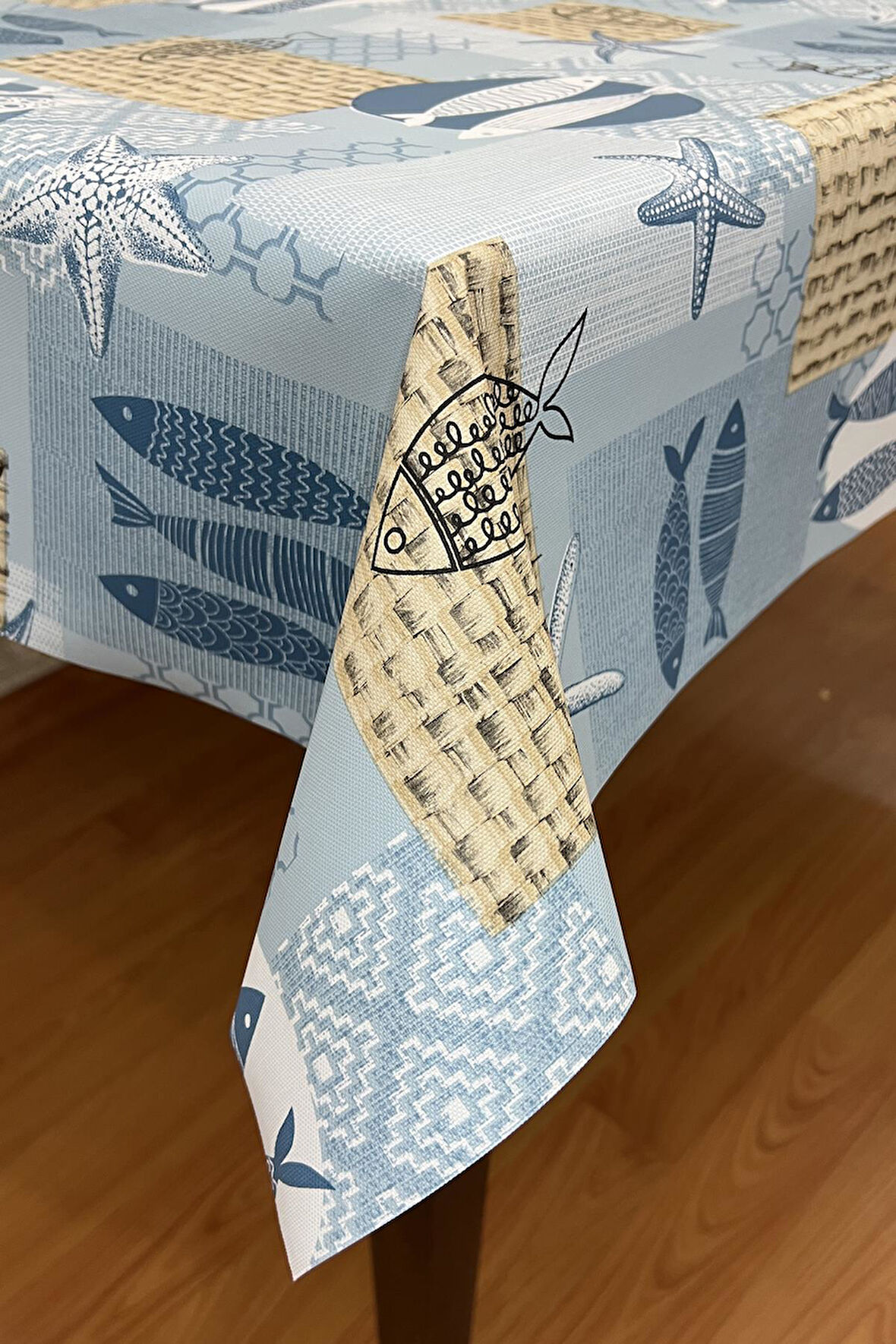 Pvc elyaf tabanlı Silinebilir Muşamba Masa Örtüsü_Balık_1253