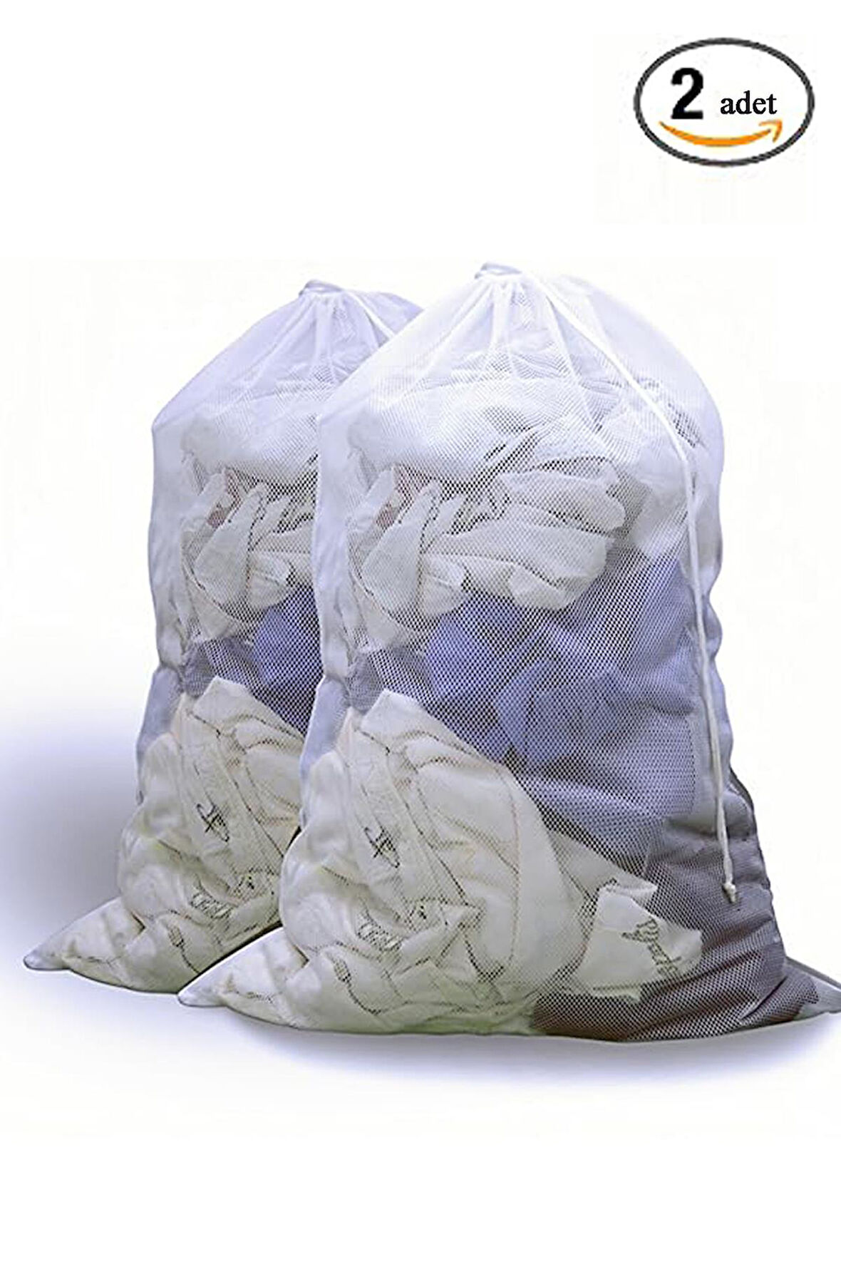 Büzgülü Çamaşır Yıkama Filesi 2'li Set – 40x60 cm Dayanıklı Koruyucu Çamaşır Torbası