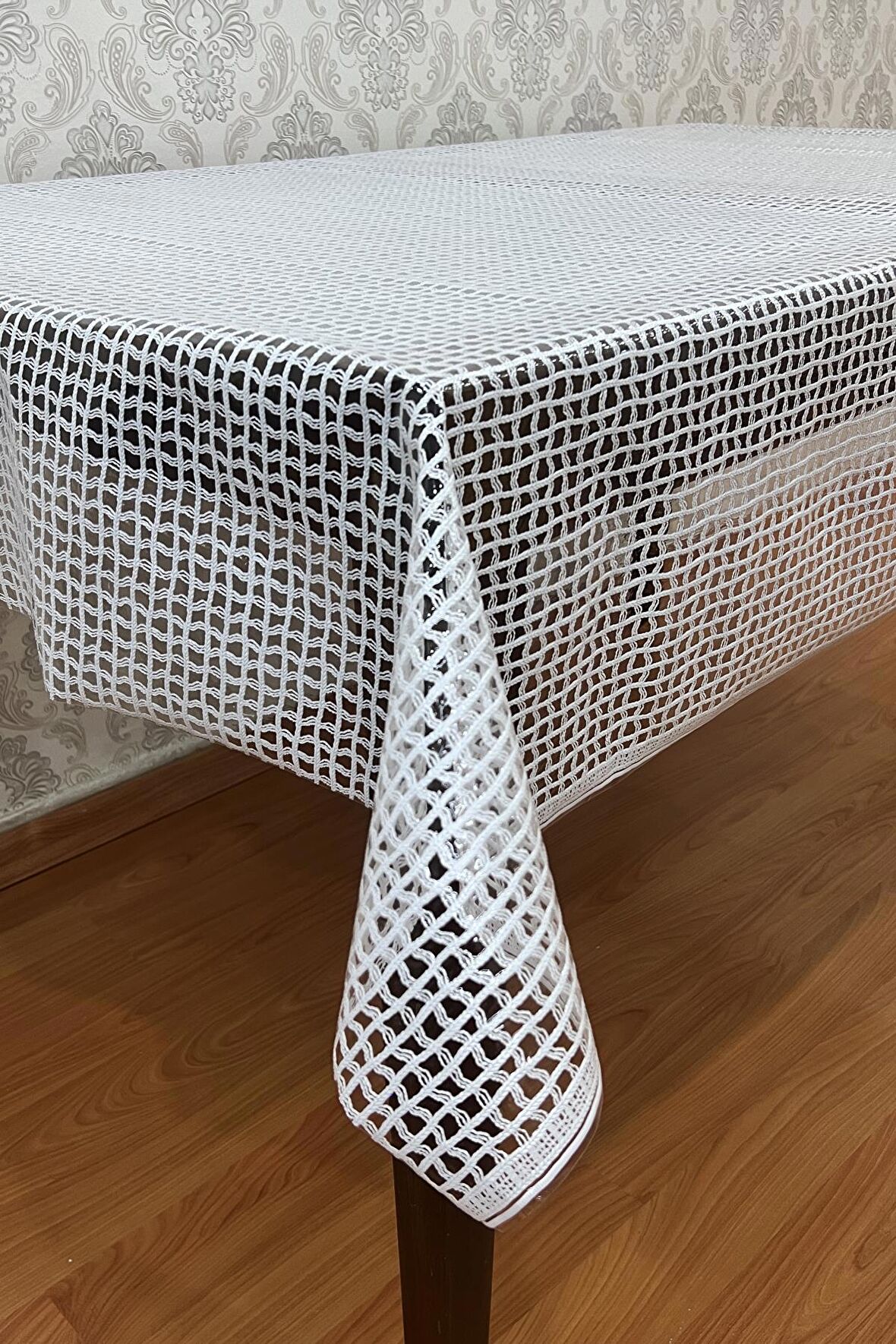 Pvc Şeffaf kaplamalı masa örtüsü Hasır_1032-B