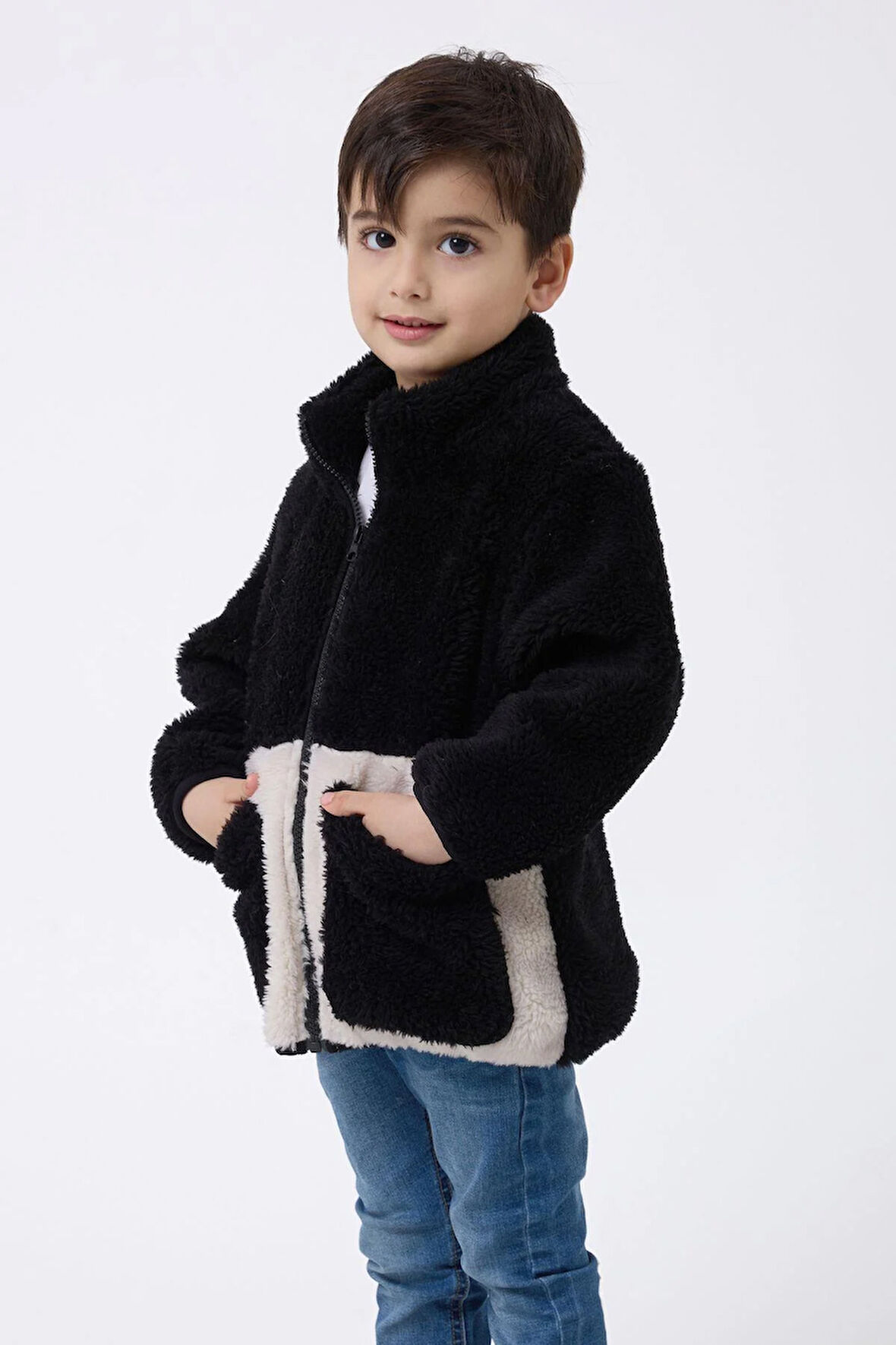 Spor Erkek Çocuk PeluşFermuarlı Welsoft Mont
