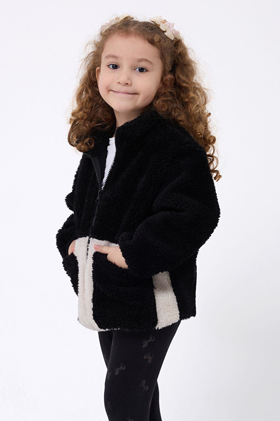 Spor Kız Çocuk PeluşFermuarlı Welsoft Mont