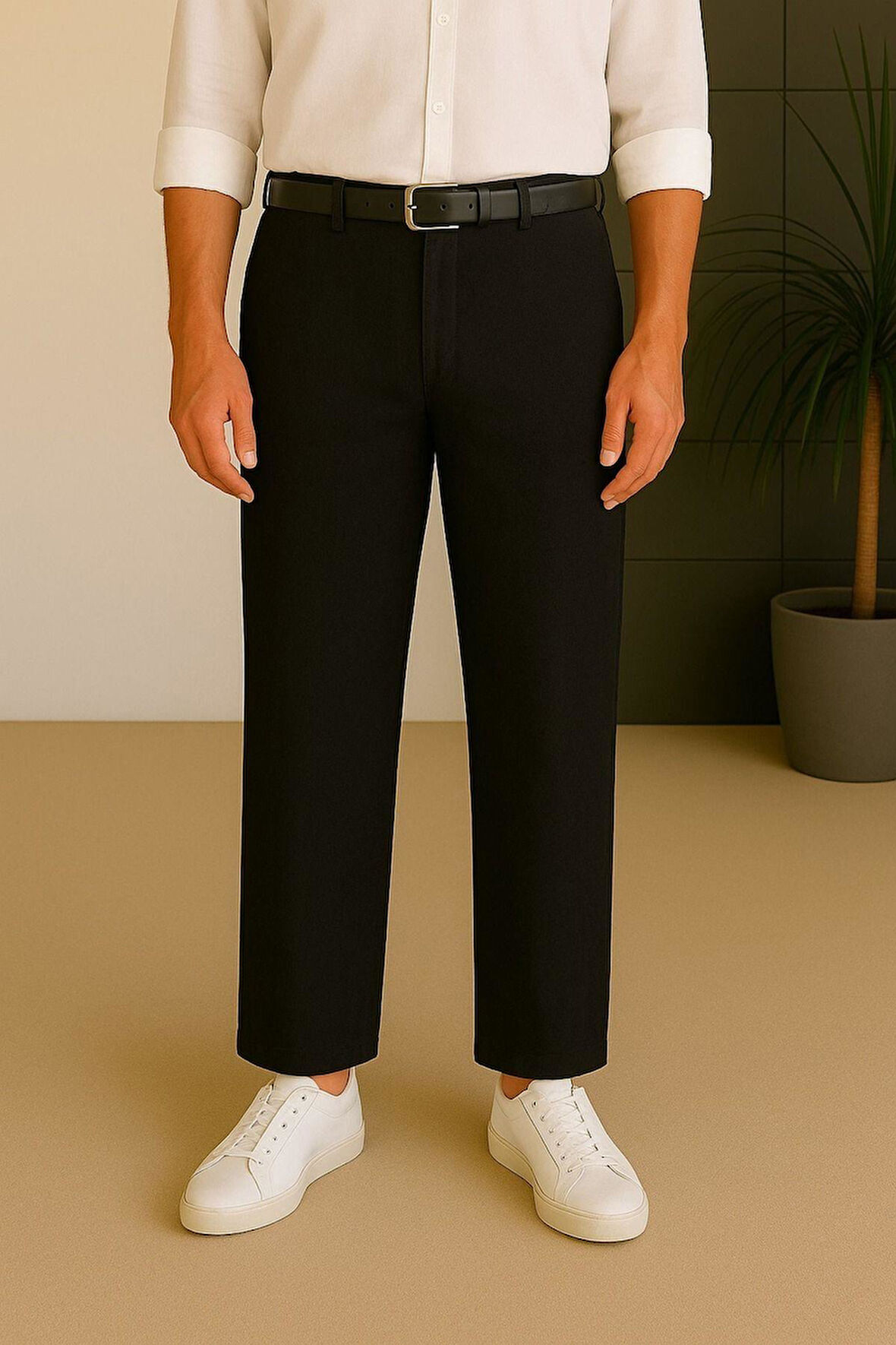 Erkek Keten Pantolon – Nefes Alabilir, Rahat Kesim Günlük Giyim -Geniş Beden Aralığı-