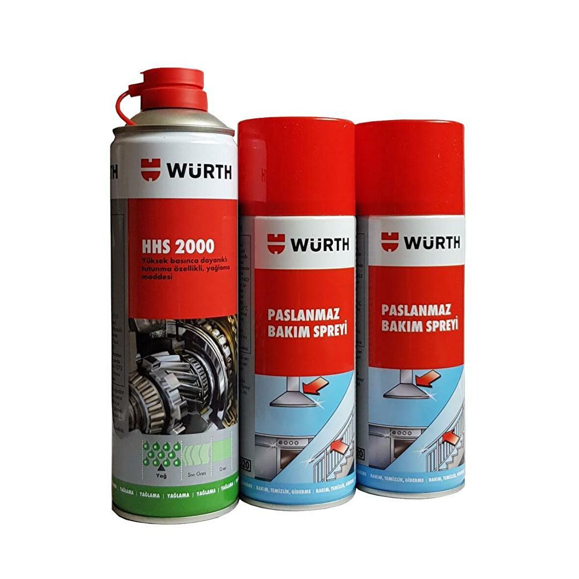 Würth Paslanmaz Bakım Spreyi 2 li + Yağlama Spreyi