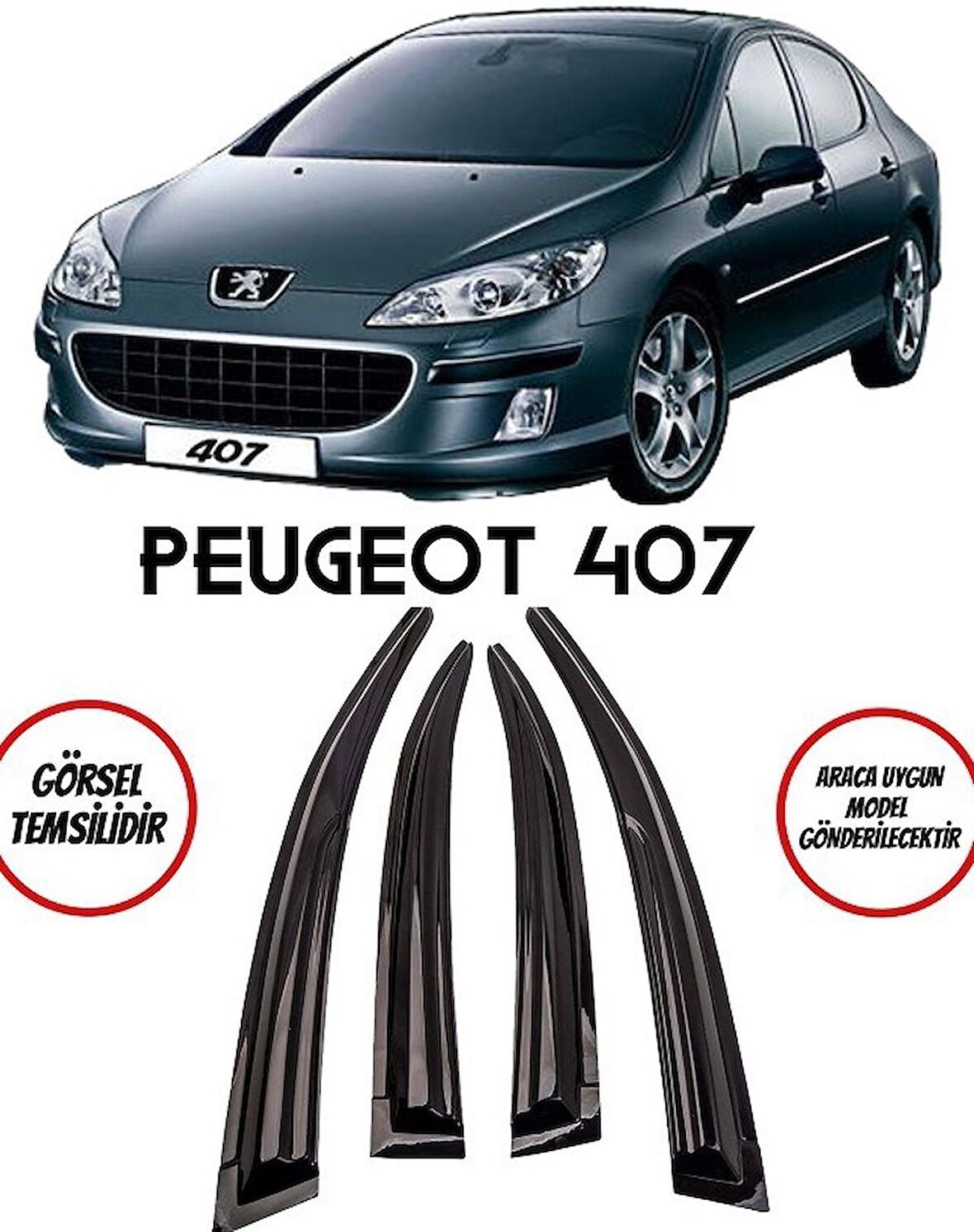 Balp Peugeot 407 Cam Rüzgarlığı 4lü
