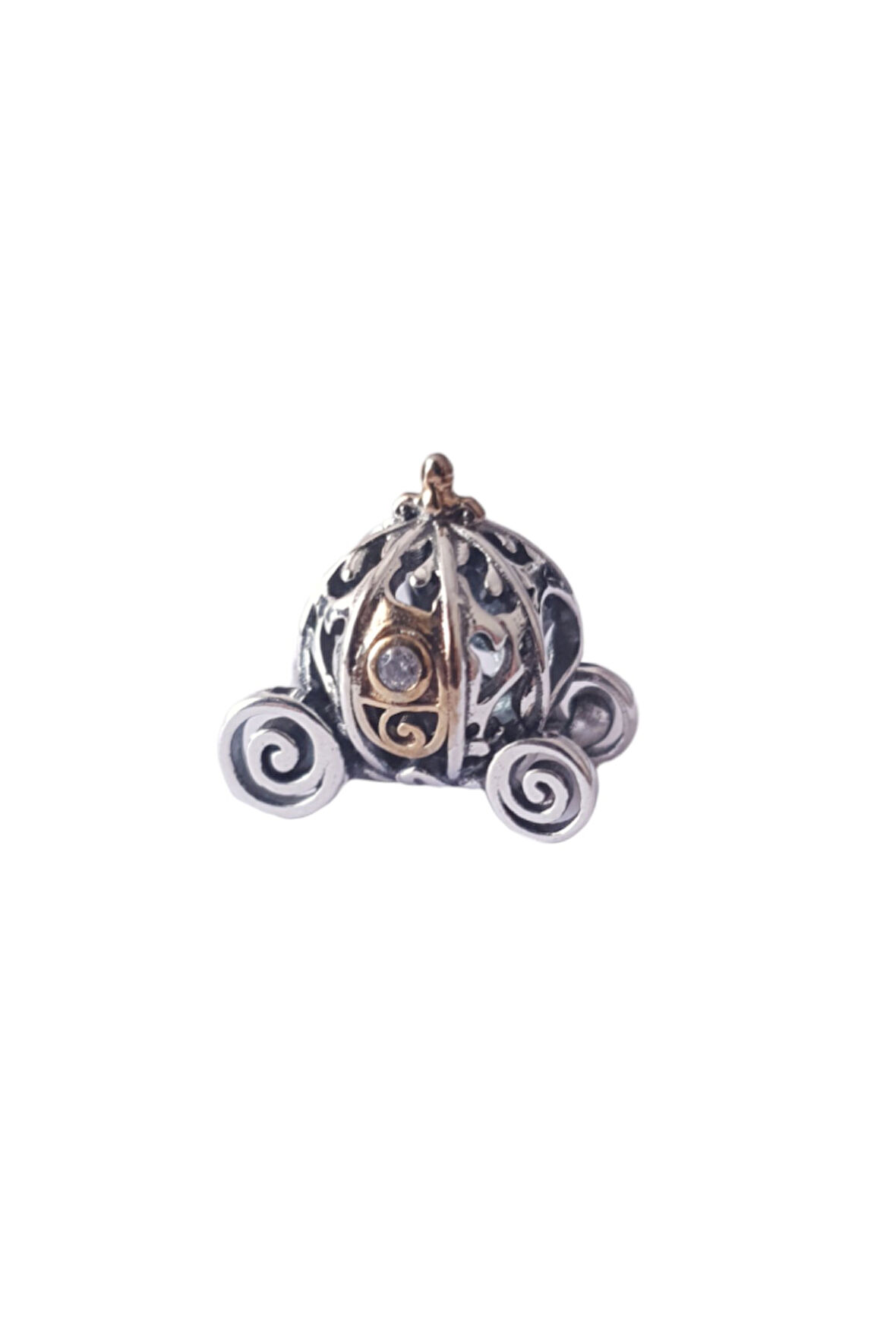 Sindirella Balkabağı Arabası 100.yıl Charm | 925 Ayar Gümüş