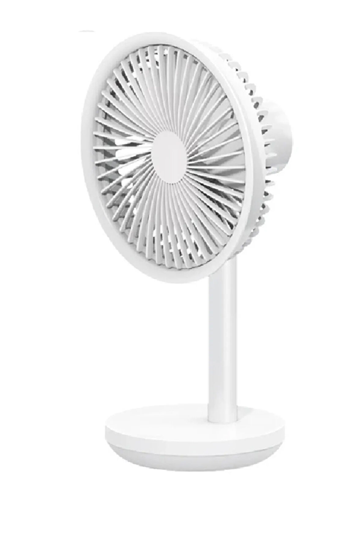 Vantilatör Usb Şarj Masaüstü Şarjlı Otomatik Döner Başlıklı Vantilatör Elektrik Fan Beyaz