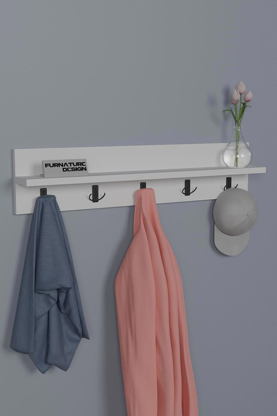 CMK Store Portmanto Duvar Askılığı Antre Hol Askılık Beyaz
