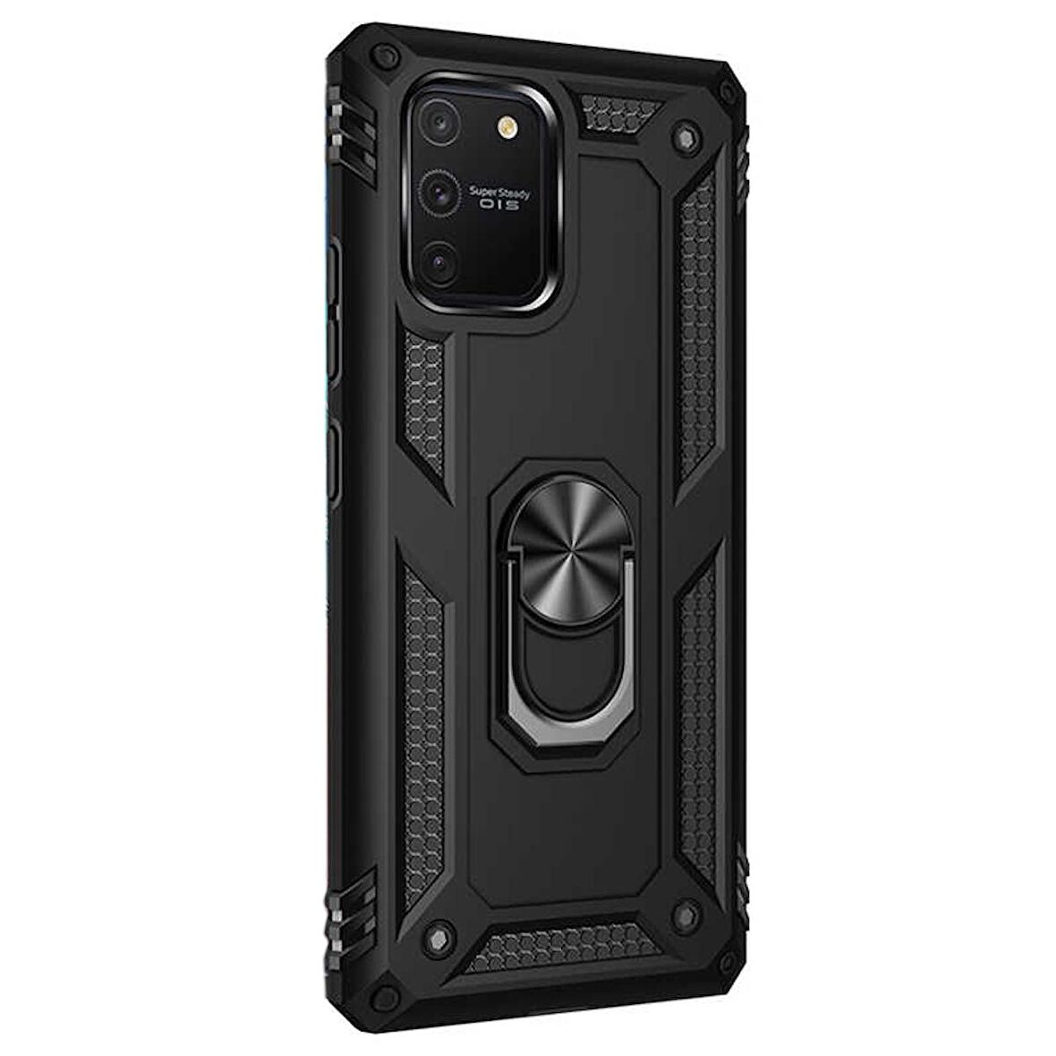 Gpack Samsung Galaxy S10 Lite Kılıf Vega Standlı Yüzüklü MıknatıslıNano Glass