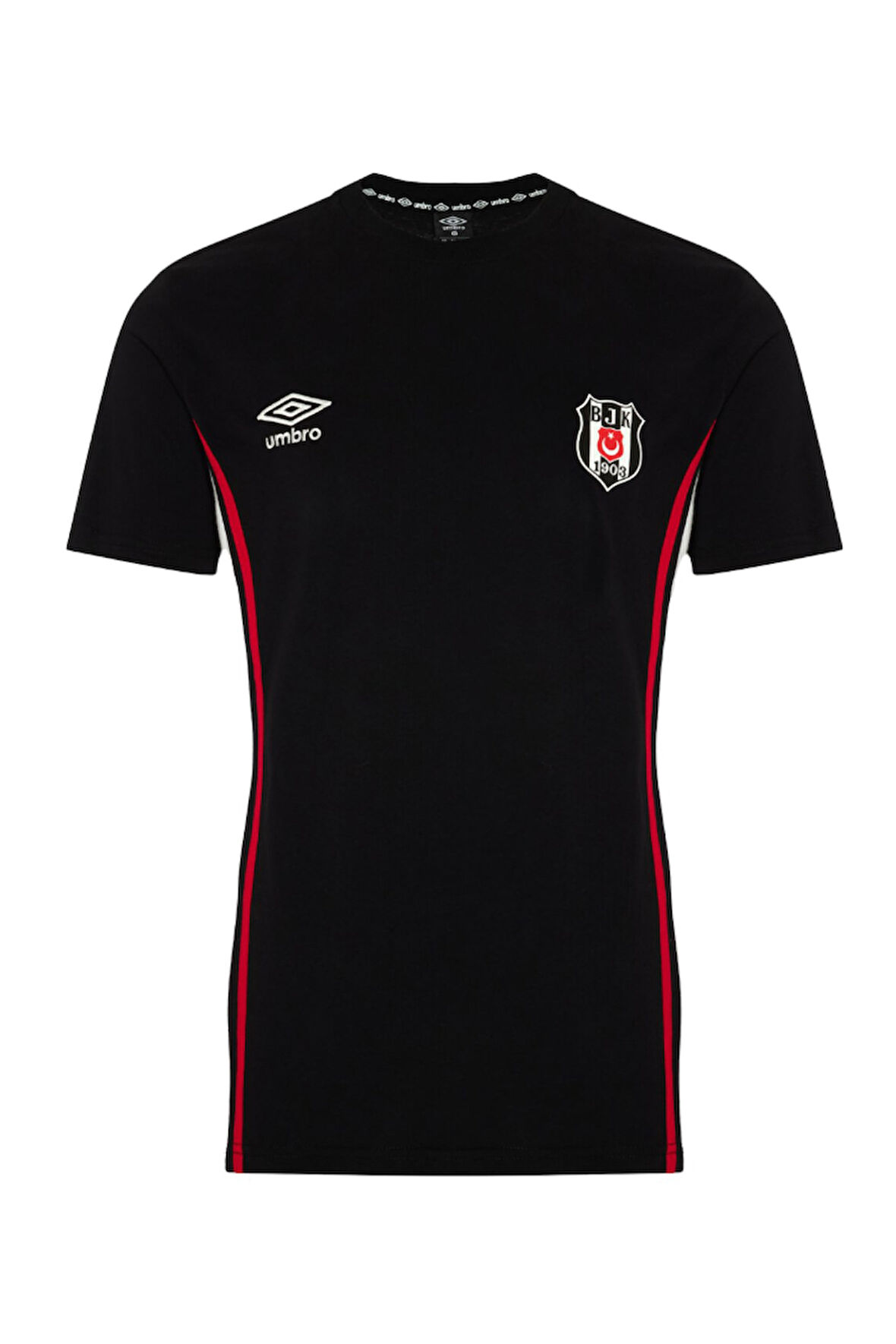 Beşiktaş Orijinal Lisanslı Antrenman Siyah Bisiklet Yaka T-Shirt