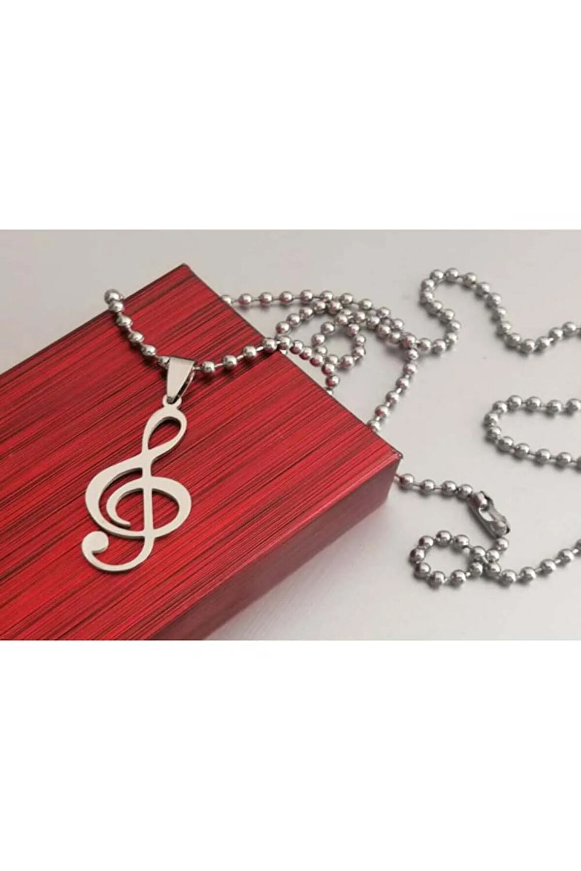 Erkek Kolye - Sol Anahtarı Paslanmaz Çelik Kolye