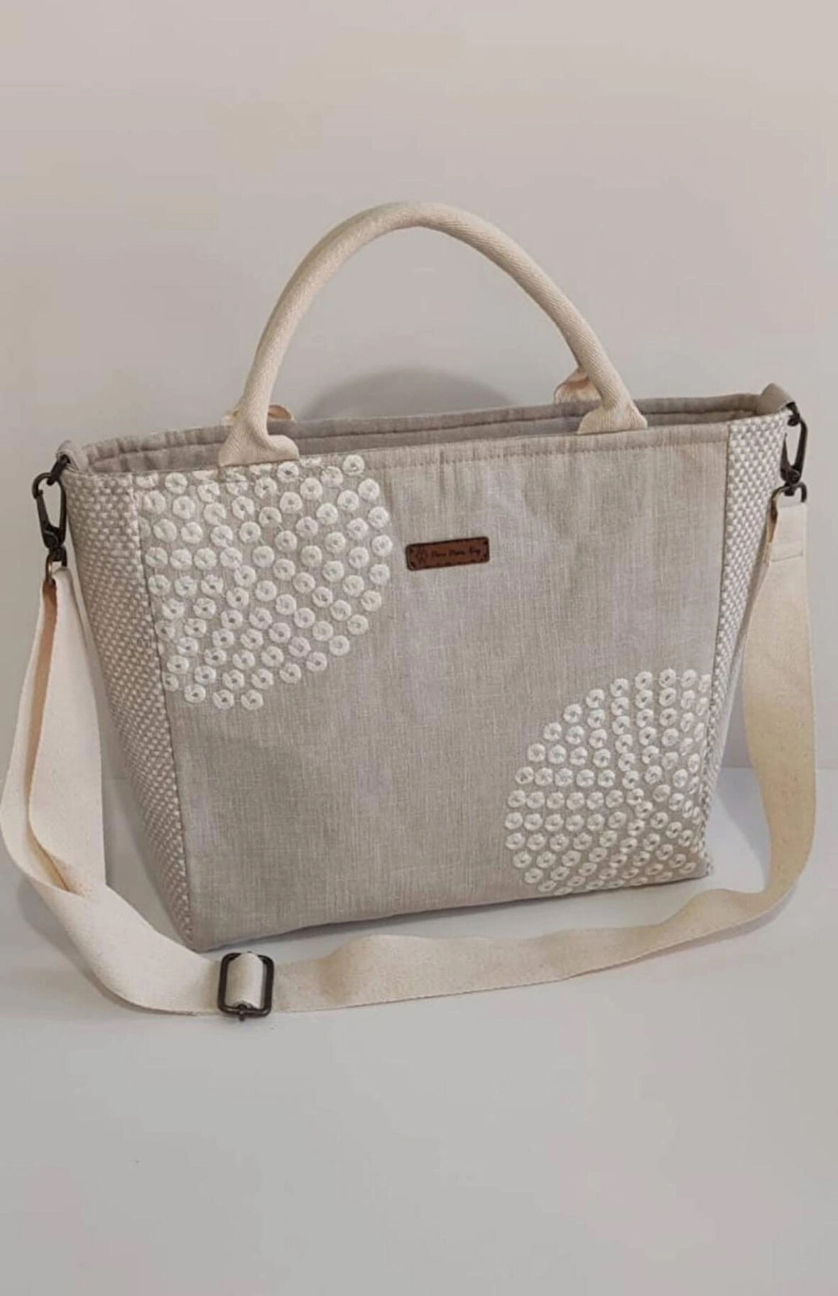 NAKIŞLI KOTON BAG (1 ADET ÜRETİLMİŞTİR. KİŞİYE ÖZEL TASARIM.)