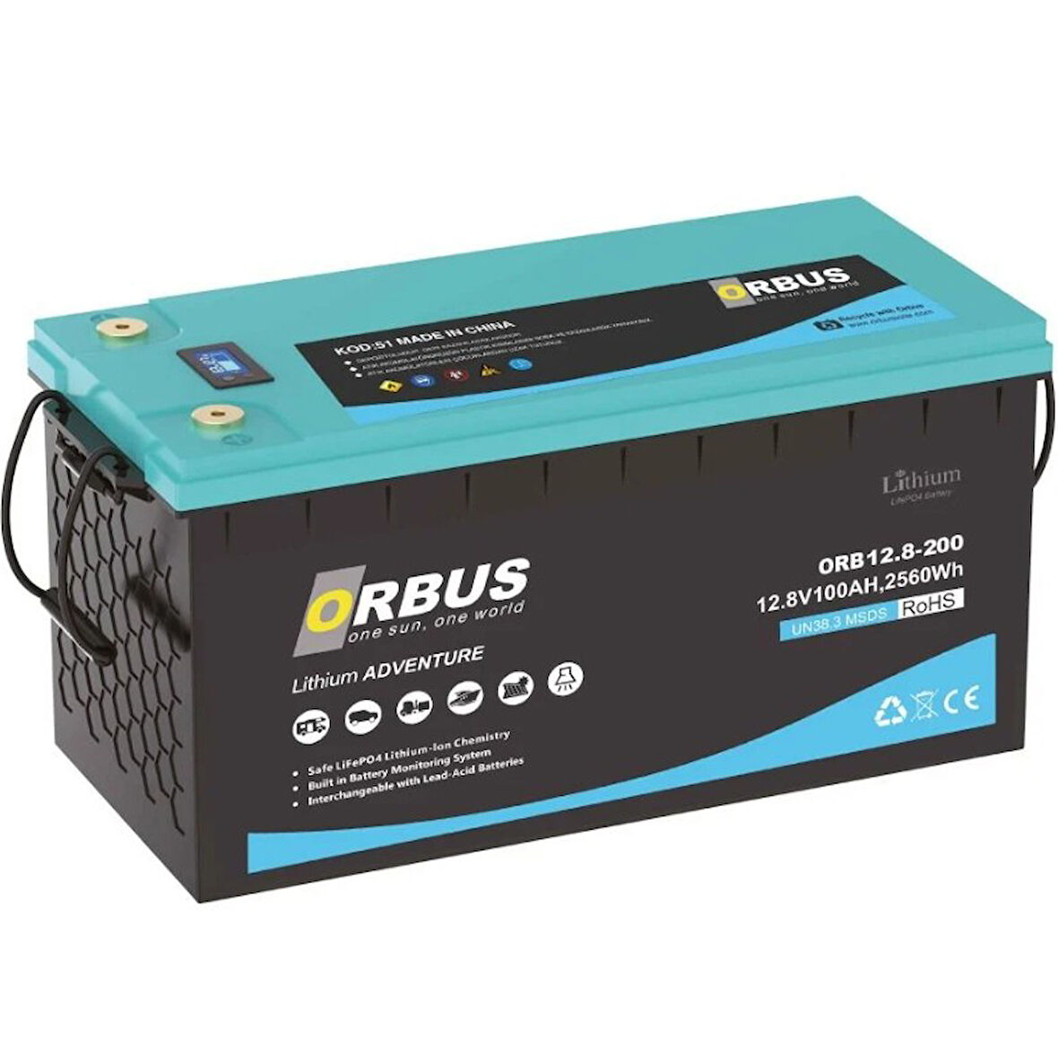 Orbus 12.8V 200Ah Lityum Akü