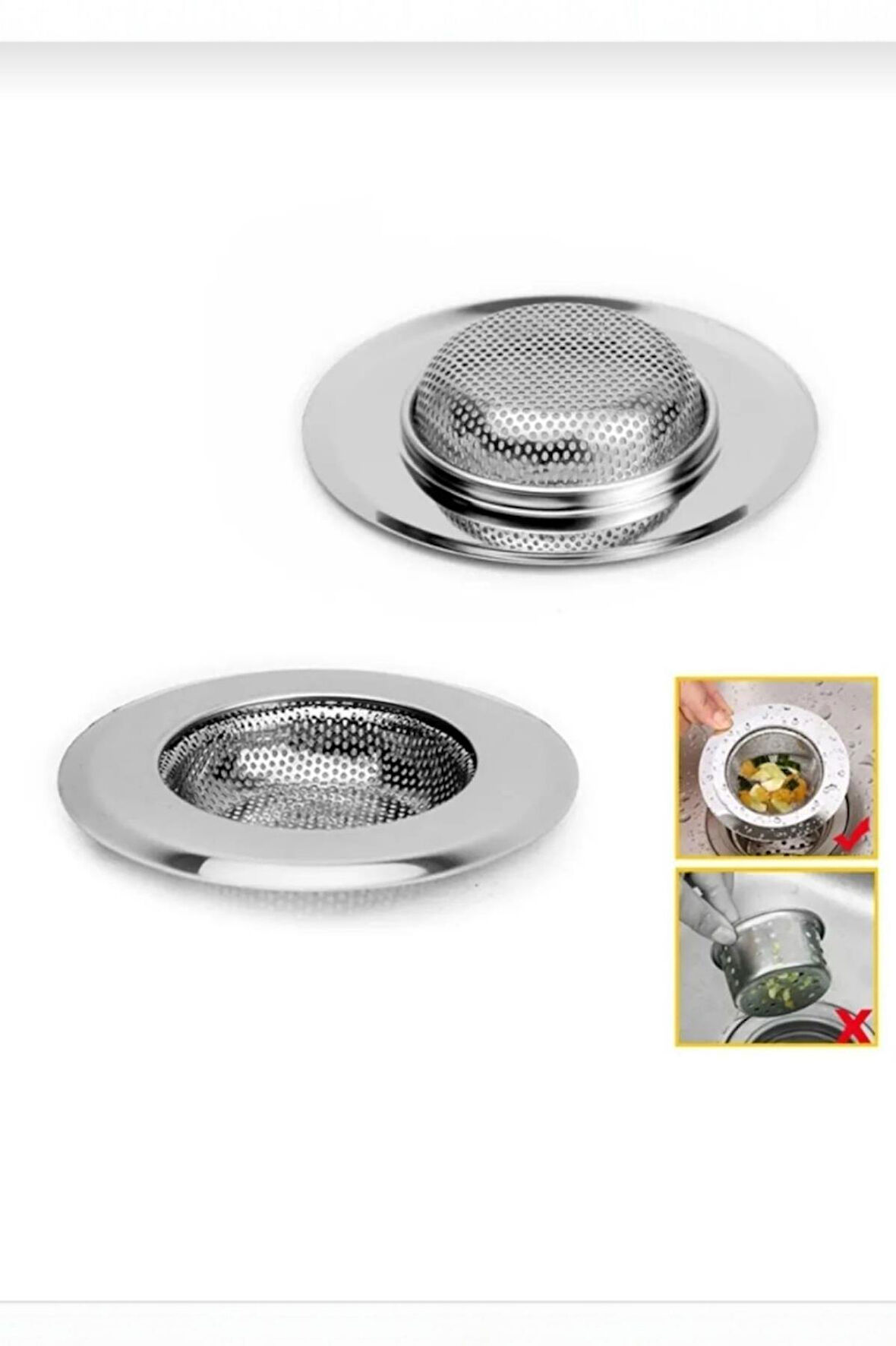 Çok Delikli Metal Lavabo Süzgeci Paslanmaz Çelik Süzgec