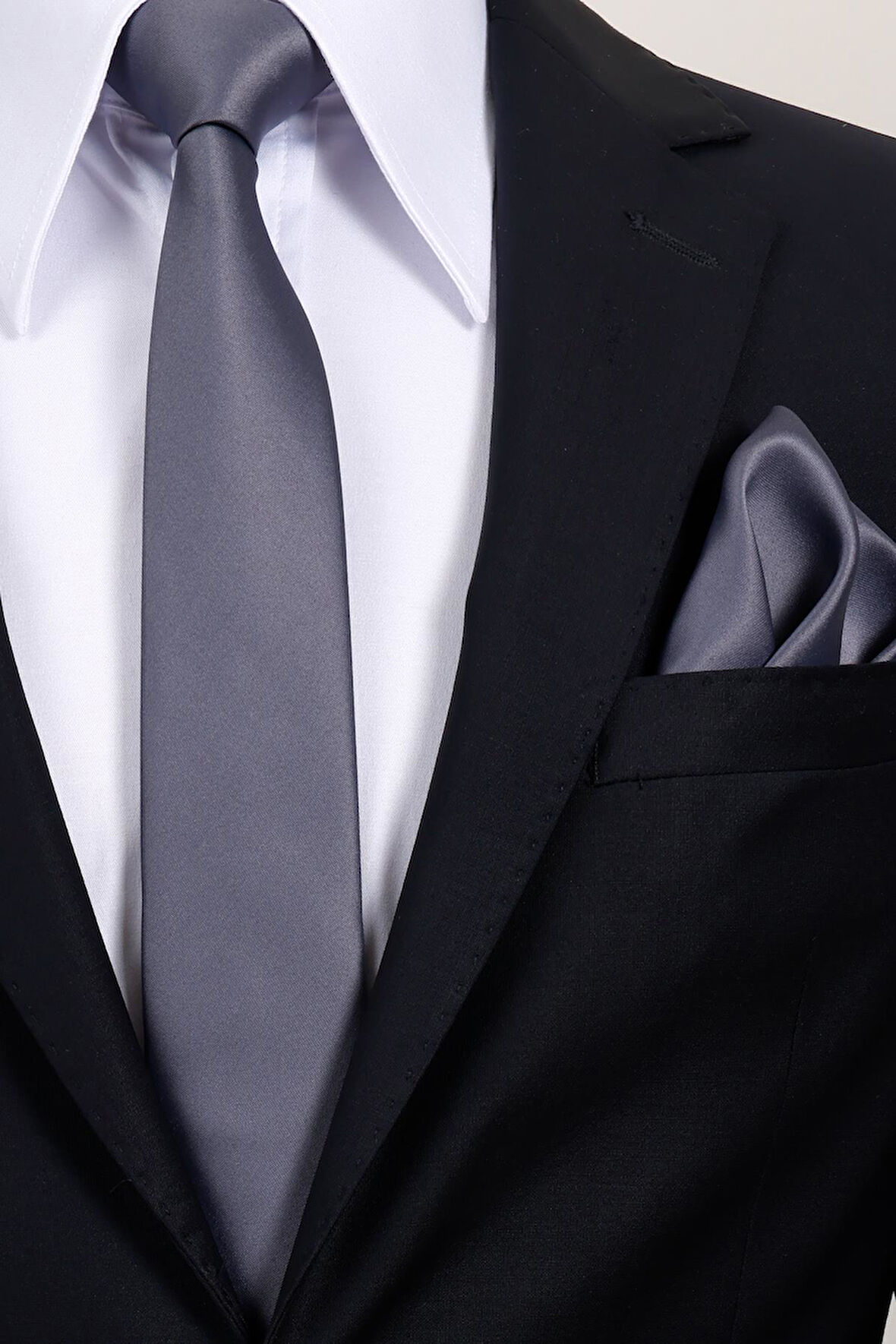 Esgue 6 cm İnce Saten Mendilli Kravat – Özel Hediye Kutulu Premium Slim Kravat