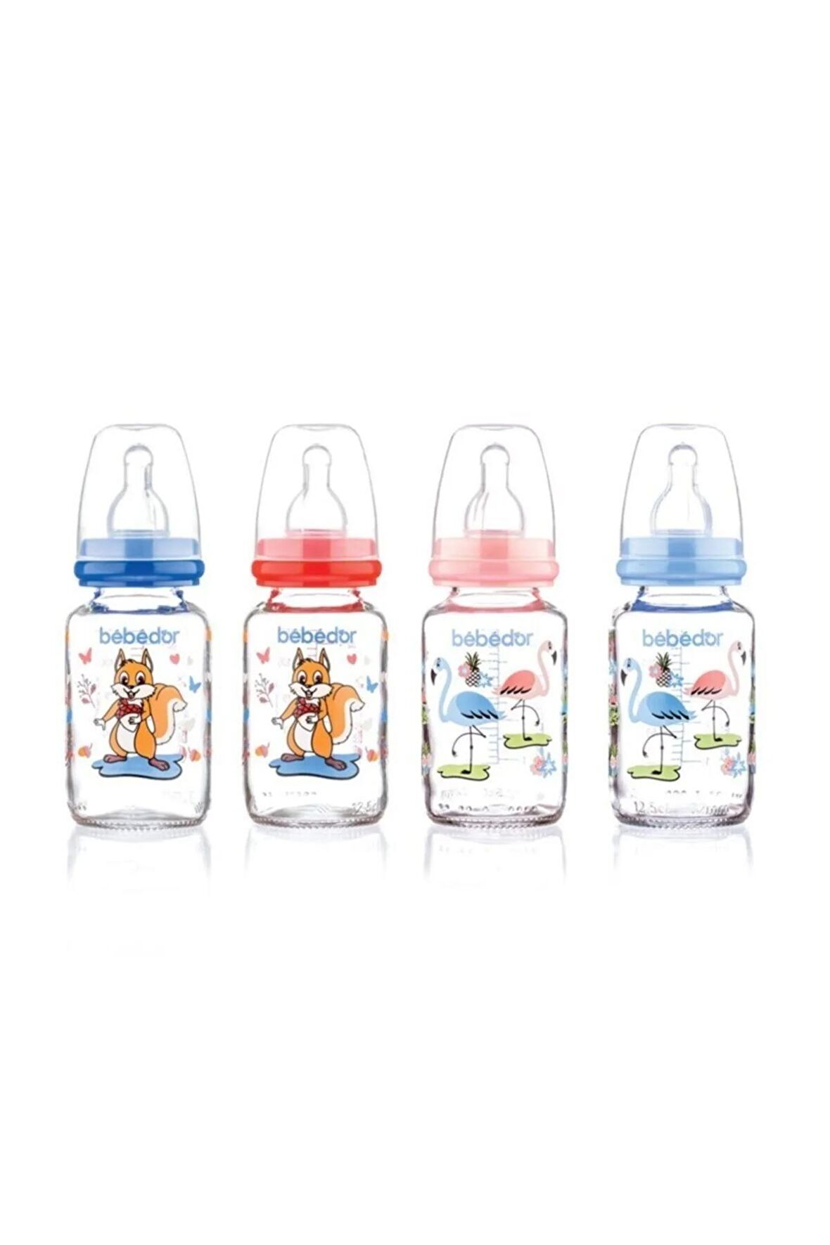 30302 Desenli 125 Ml Cam Biberon Pembe