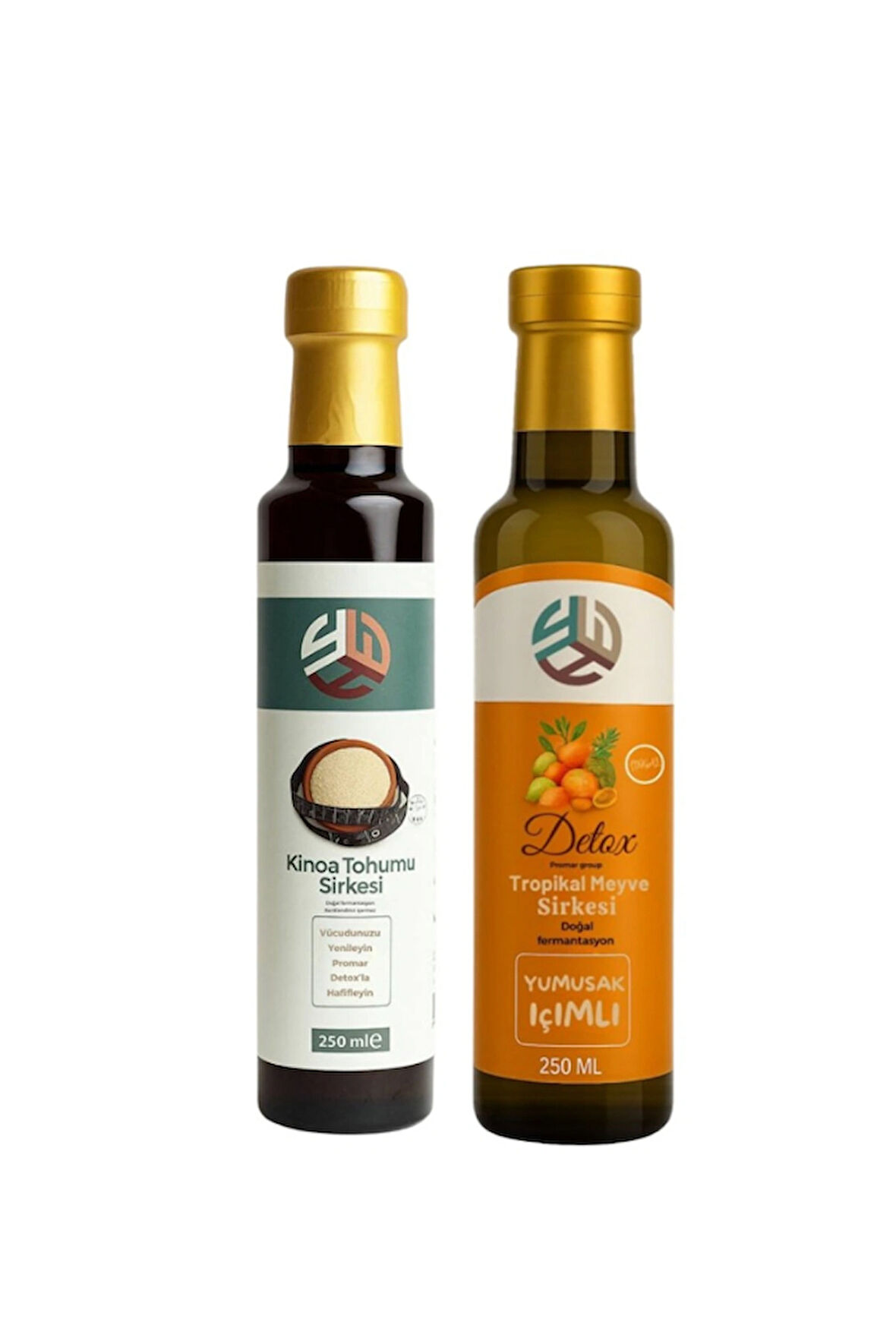 PROMAR TROPİKAL MEYVE SİRKESİ 250 ML+ KİNOA TOHUMU DETOX SİRKESİ 250 ML