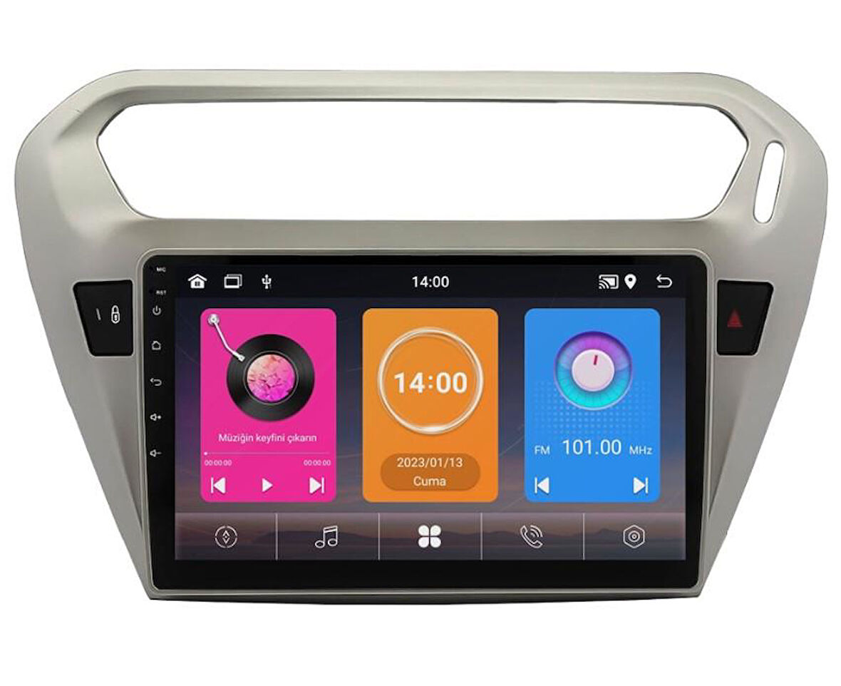 Peugeot 301 Android Multimedya Sistemi gri (2012-2024) for-x 2/32