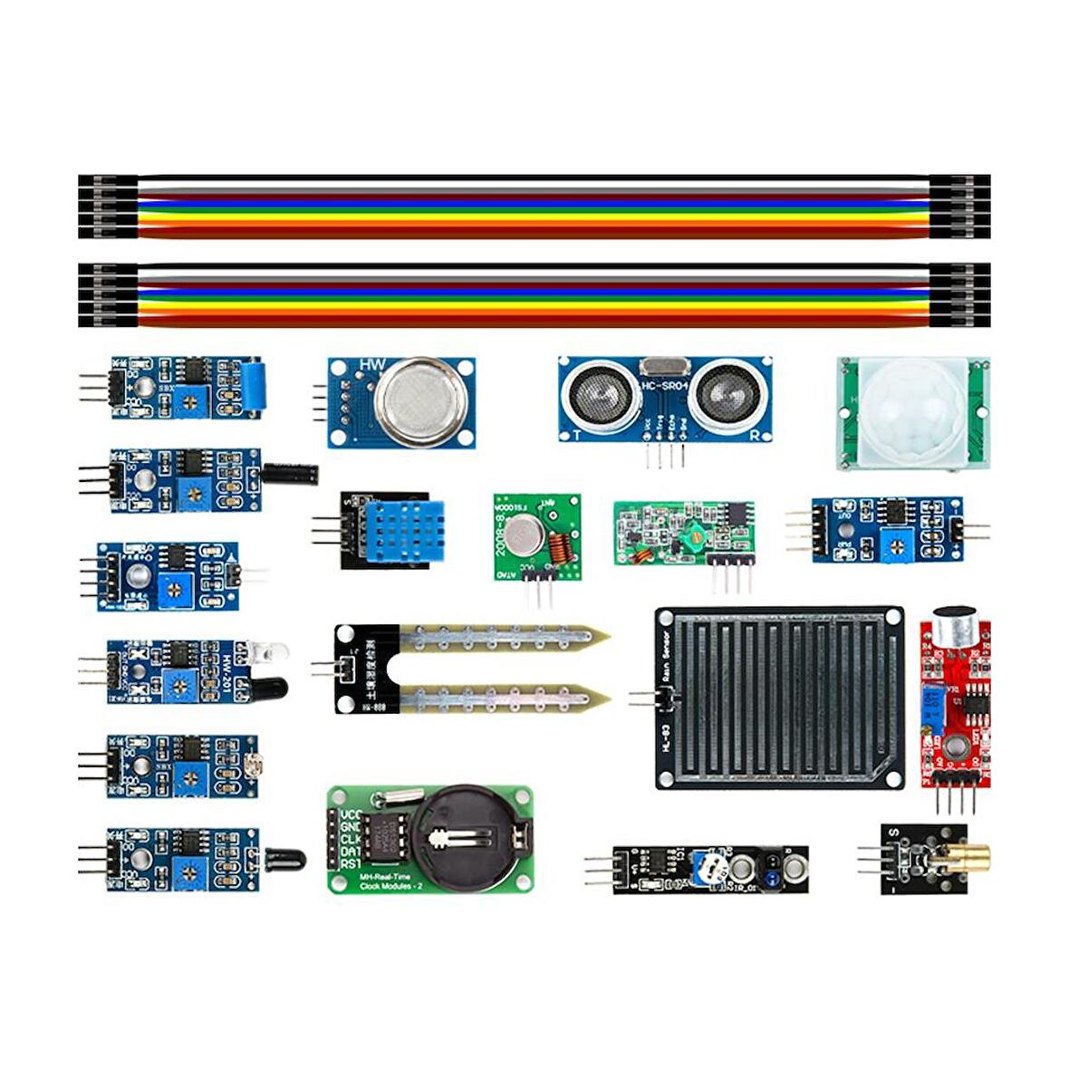 Arduino ve Raspberry Pi ile Uyumlu 16 Adet 21 Parça Başlangıç Sensör Seti