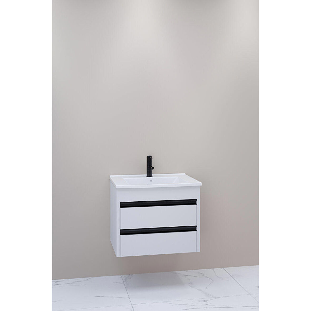 Levante 65 Cm Beyaz Lavabolu Alt Modül