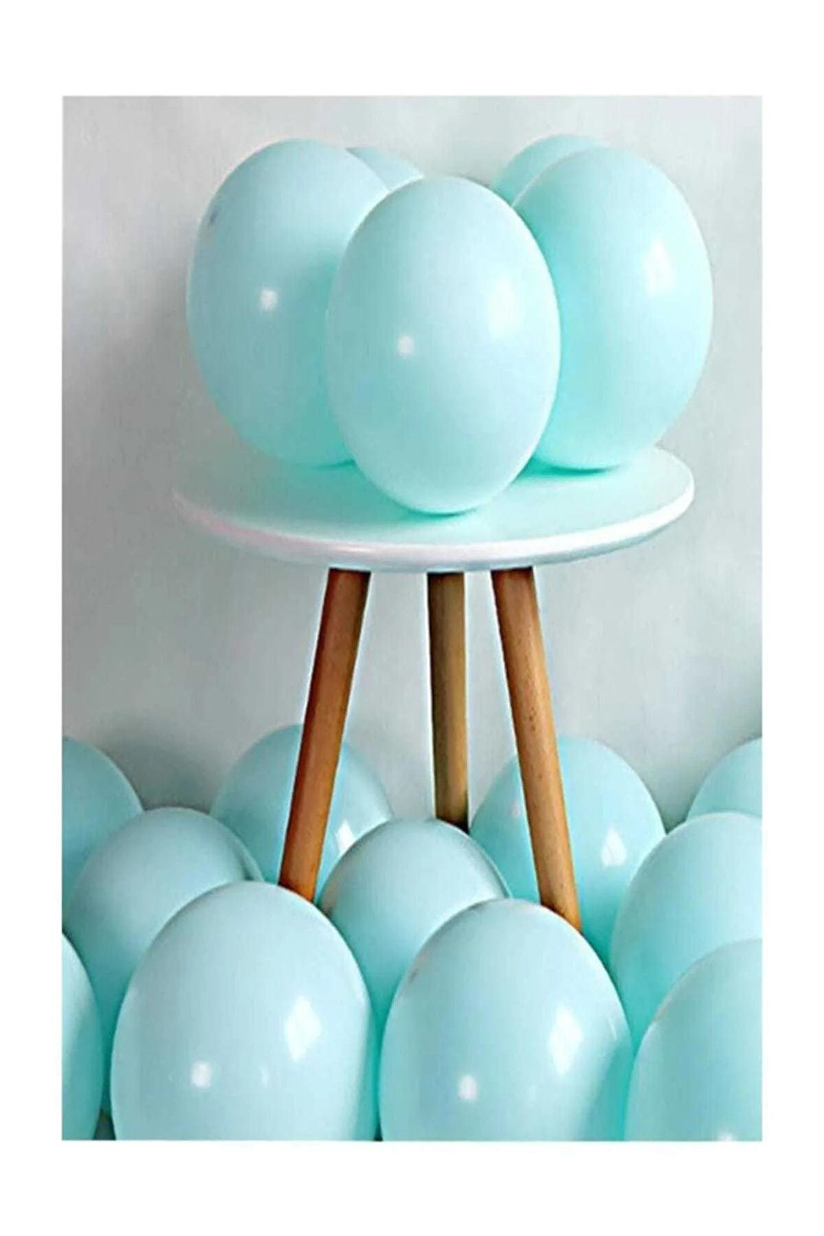 100 Adet Yeşil Makaron Pastel Renk Mat Balon