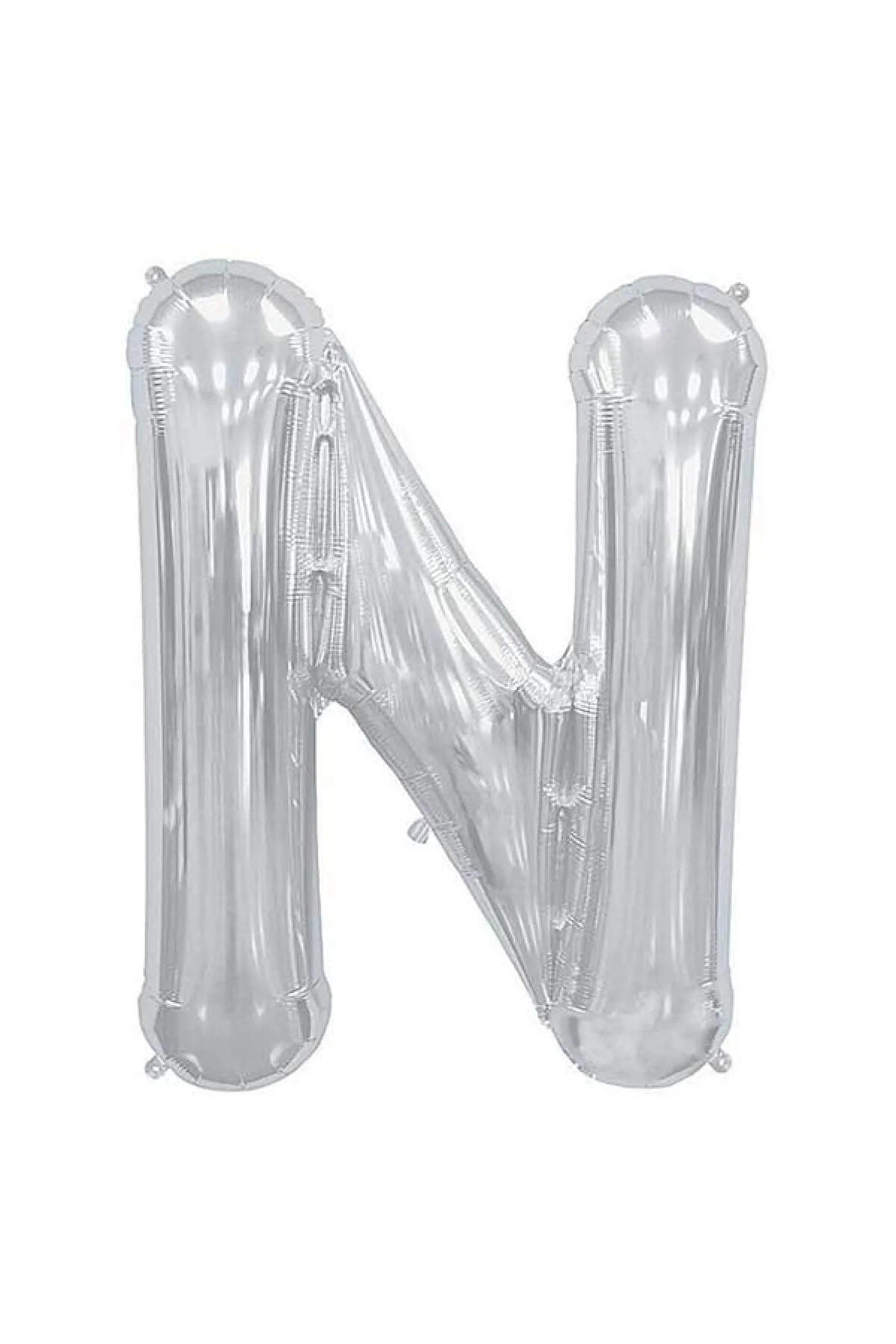 Folyo N Harfi Balon 36 Cm Gümüş Gri Küçük Boy 16inc Folyo Balon