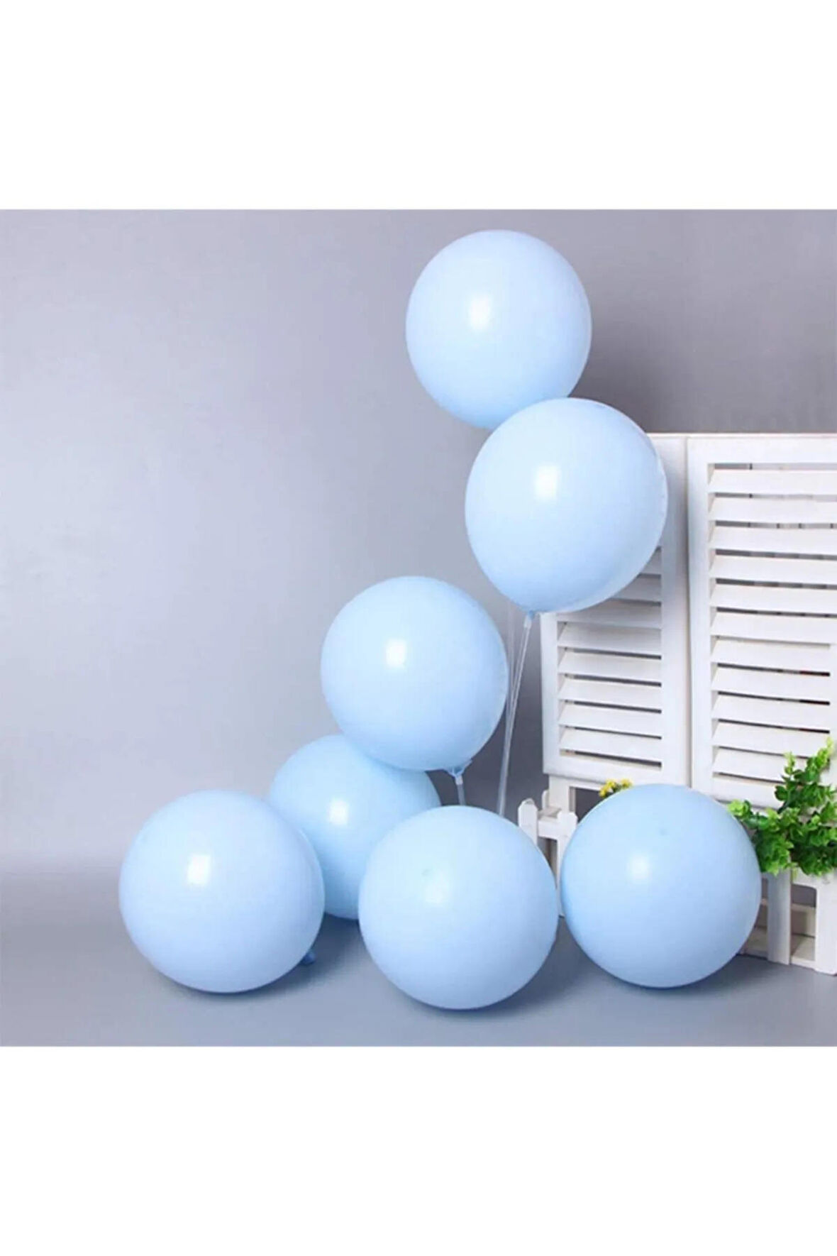 40 Adet Mavi Soft Makaron Pastel Renk Mat Balon