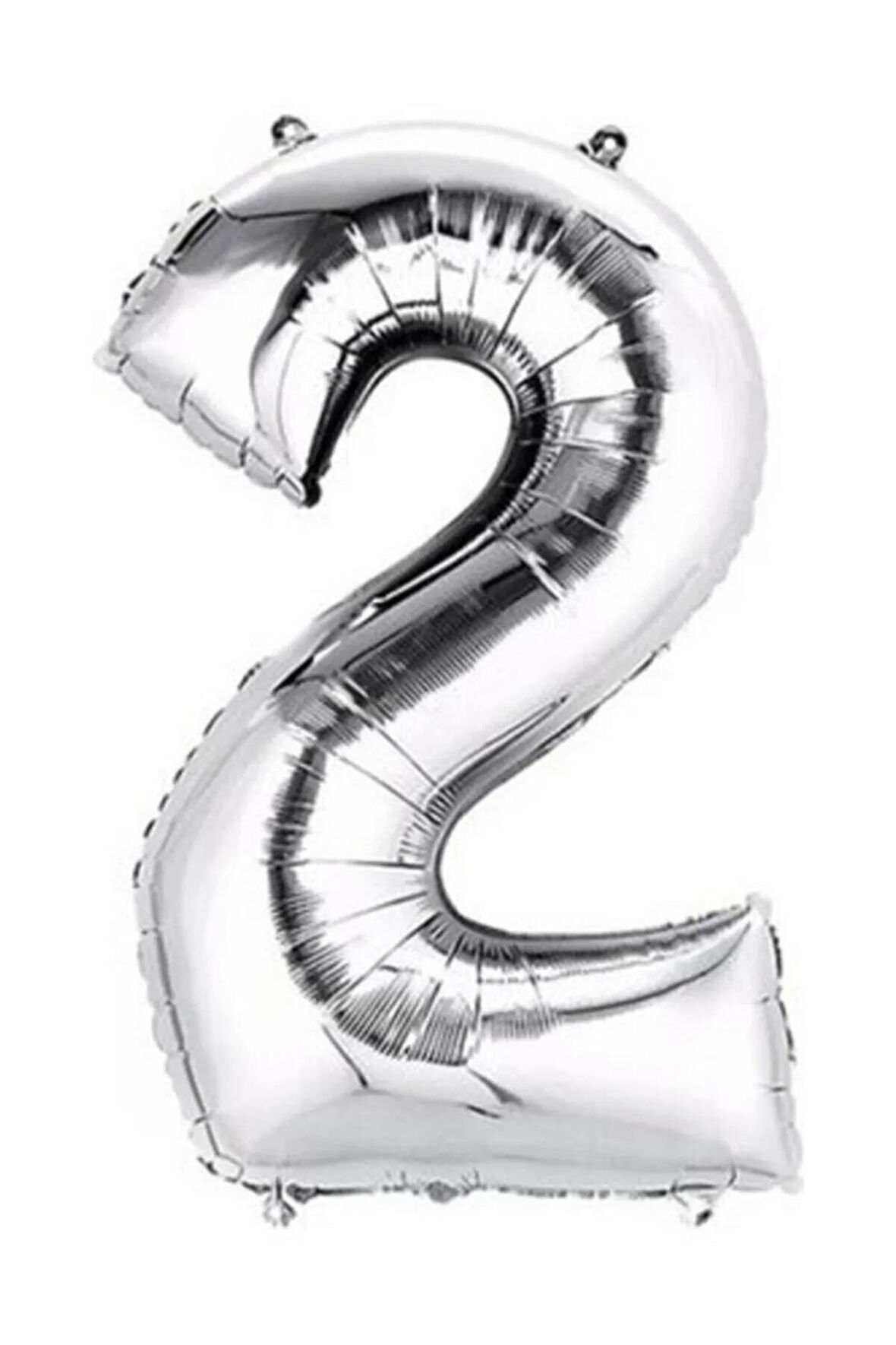 Folyo 2 Rakamı Balon 100 Cm Gümüş Gri Büyük Boy 40inc İki Rakam Folyo Balon