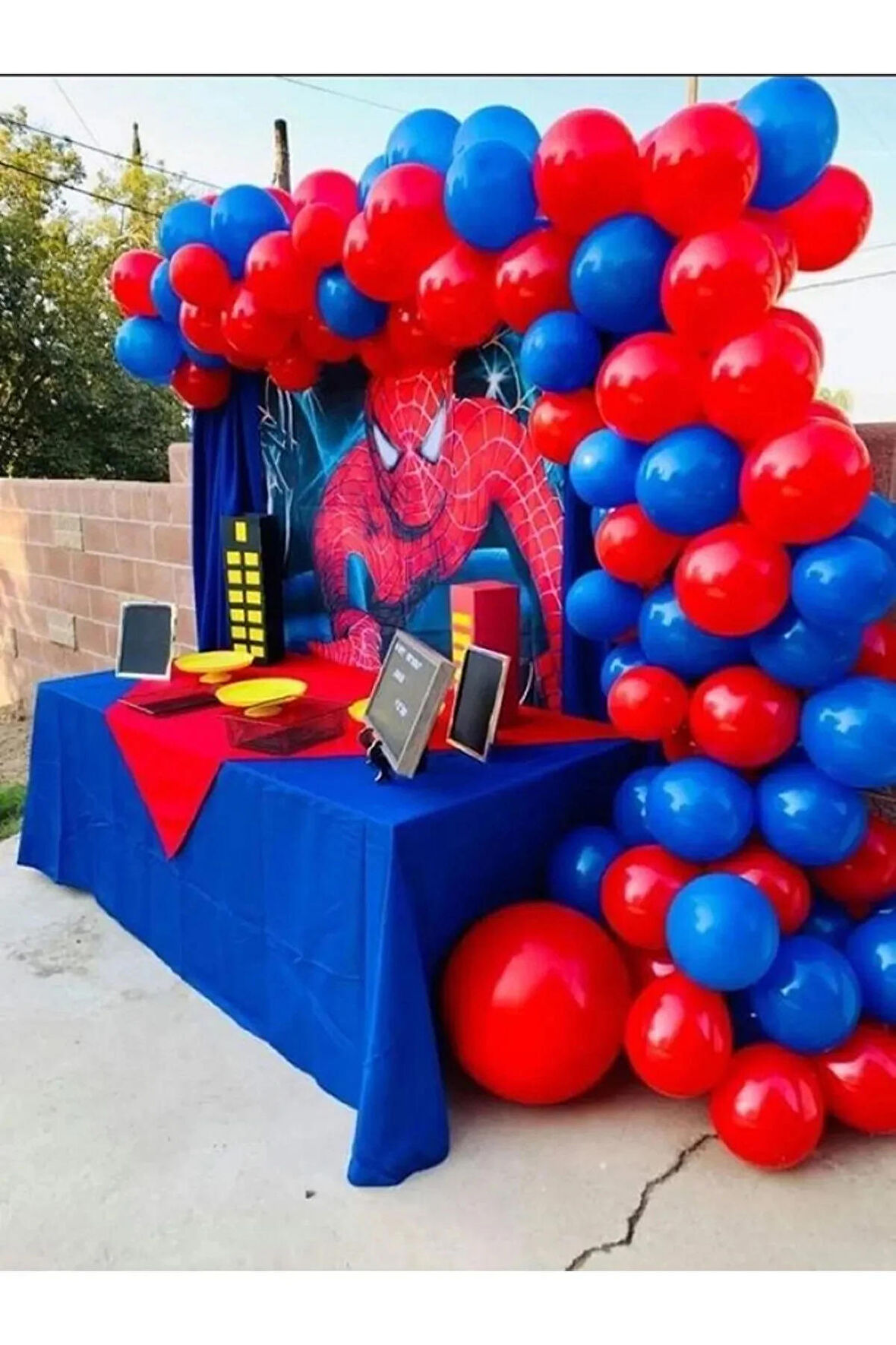 Spiderman Örümcek Adam Doğum Günü Balon Konsepti Seti 100 Adet Balon - Balon Zinciri