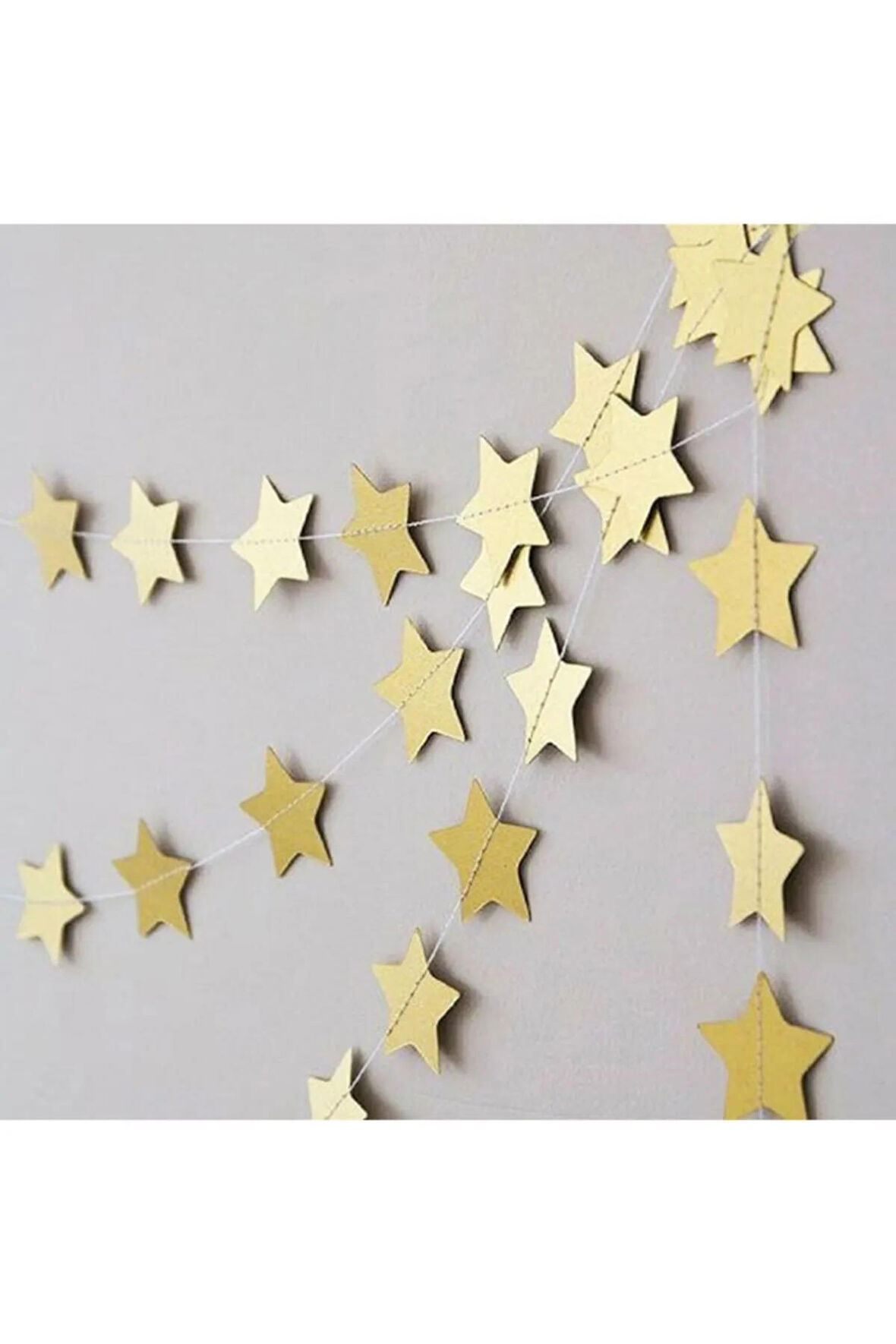 Gold Asmalı Yıldız İpli Sarkıt Süs 4 Metre