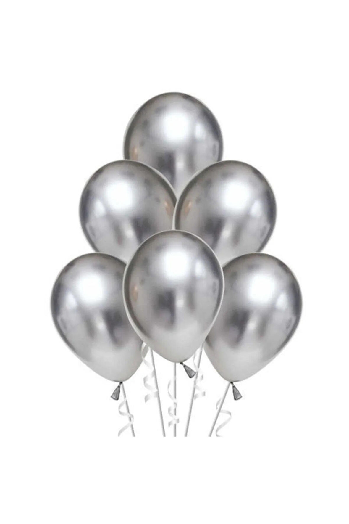 Metalik Gümüş Balon 100 Adet 12 İnc Lateks Balon