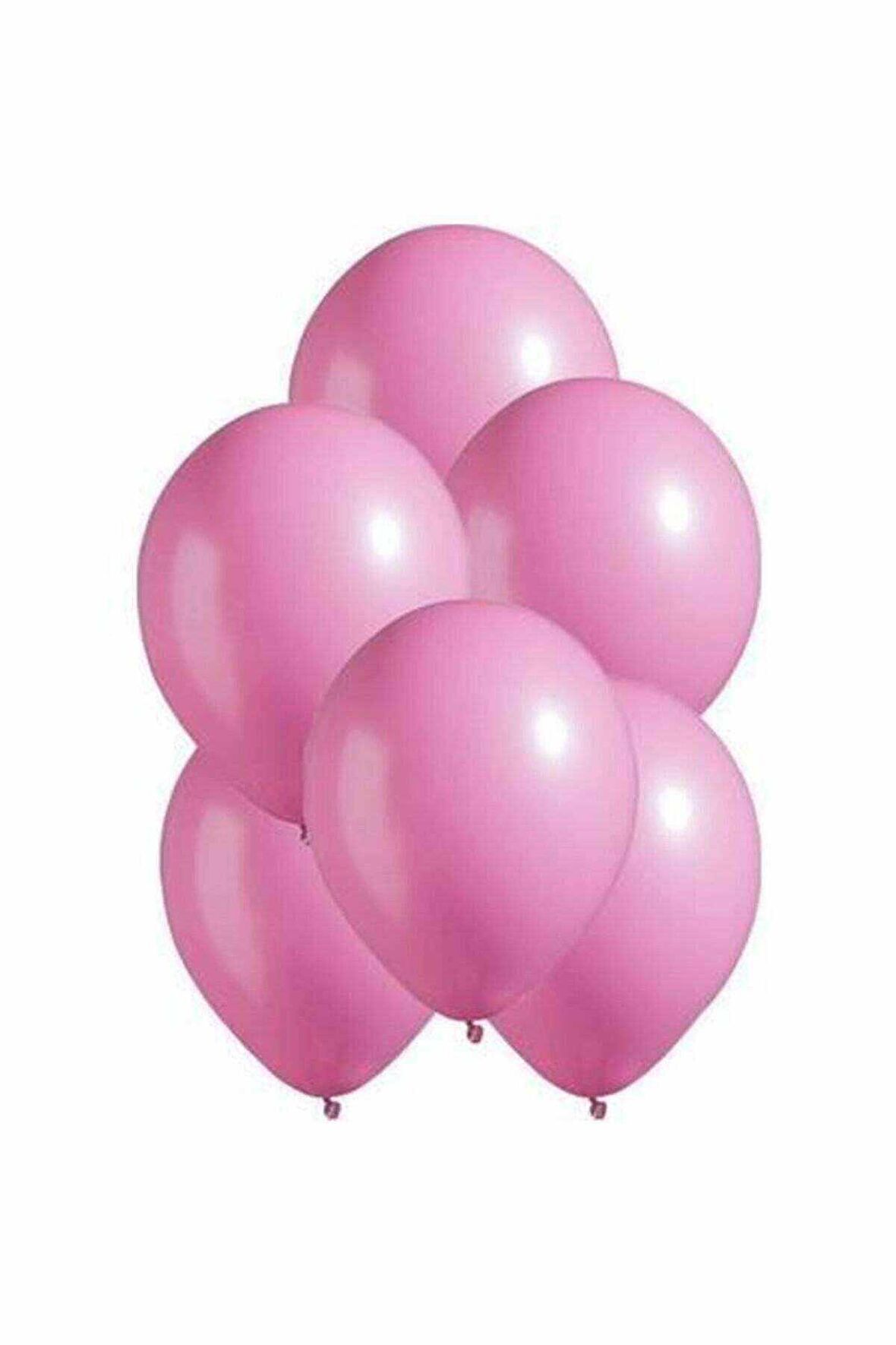 Metalik Pembe Balon 10 Adet 12 İnc Lateks Balon