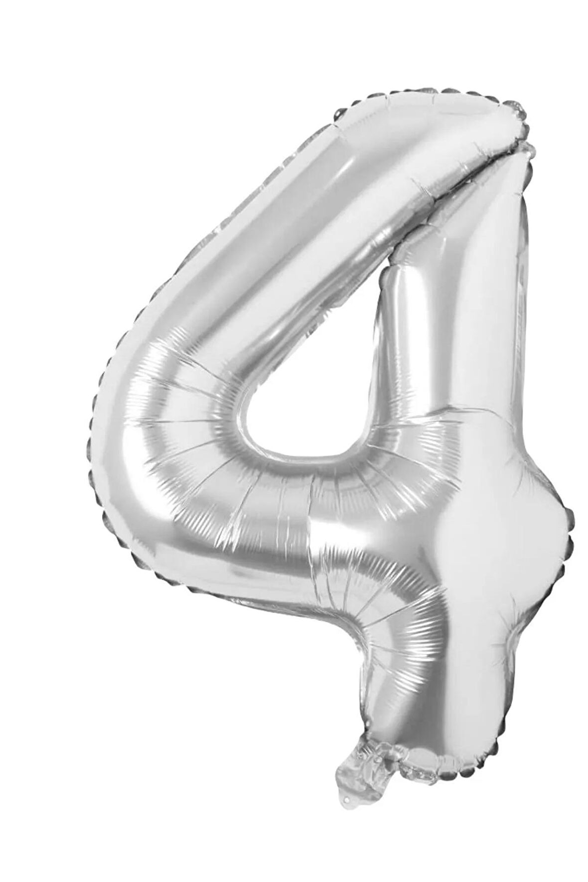 Folyo 4 Rakamı Balon 36 Cm Gümüş Gri Küçük Boy 16inc Dört Rakam Folyo Balon
